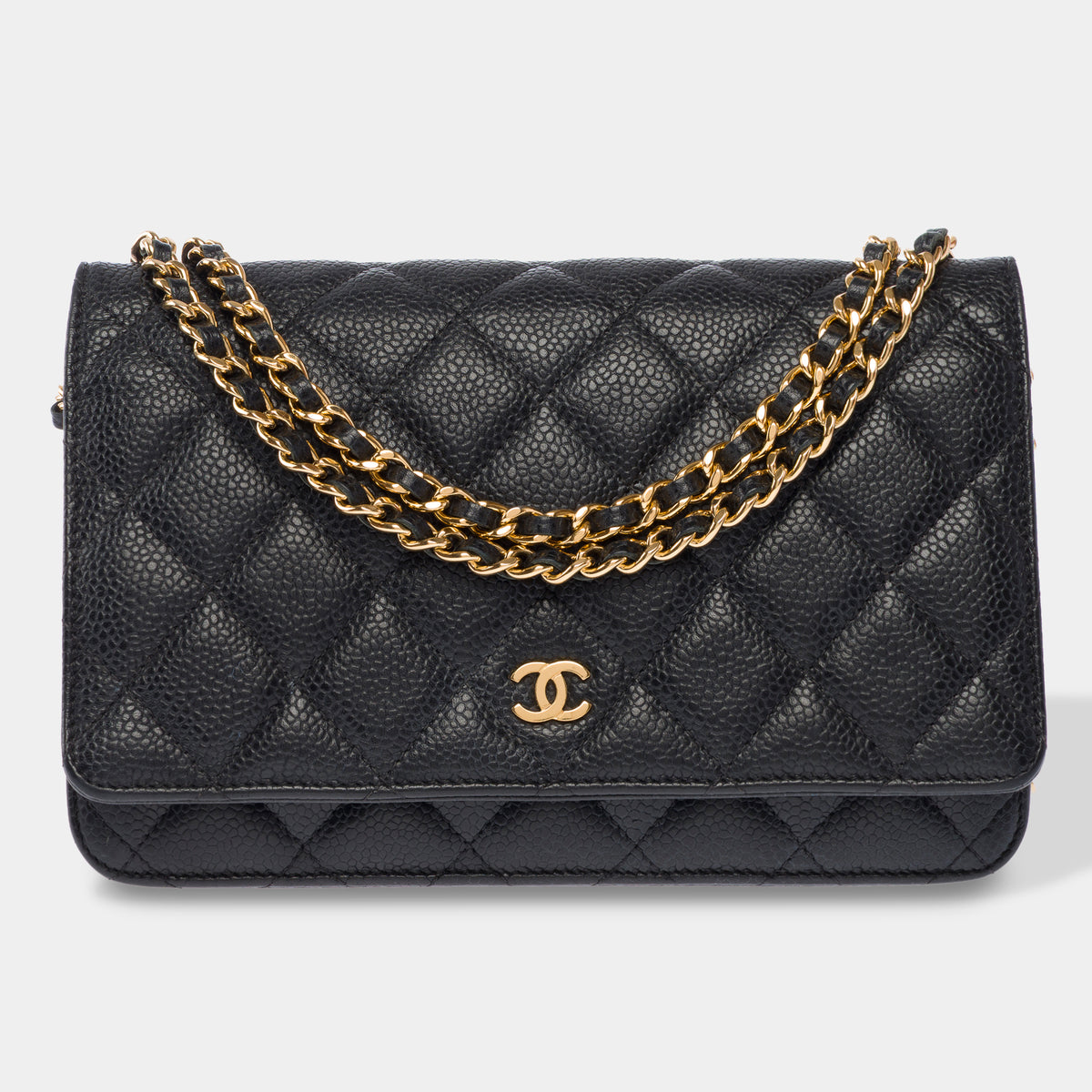 Sac CHANEL Wallet on Chain en Cuir Noir - 103982