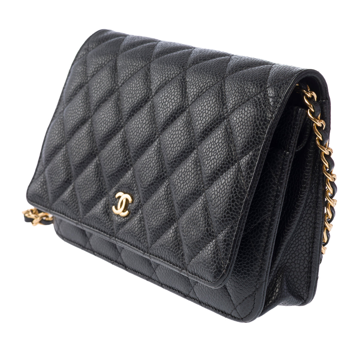 Sac CHANEL Wallet on Chain en Cuir Noir - 103982