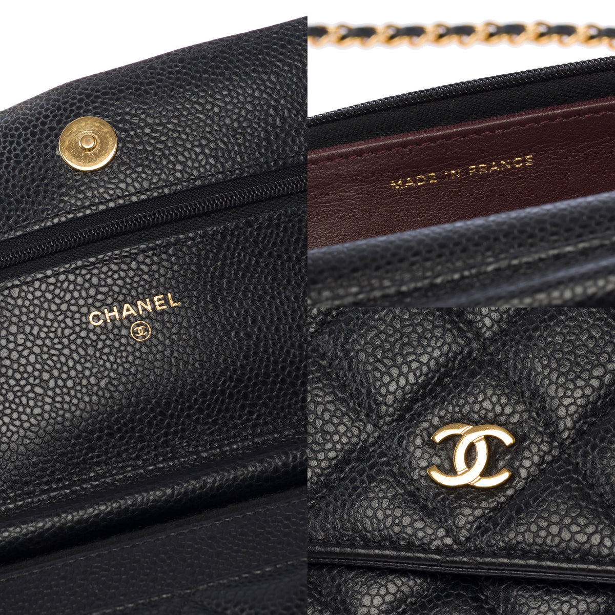 Sac CHANEL Wallet on Chain en Cuir Noir - 103982