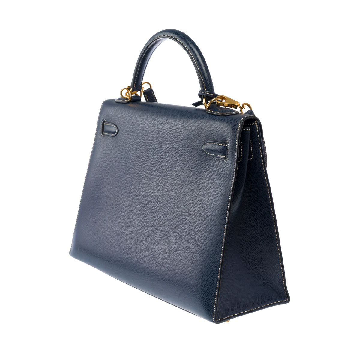 Sac HERMES Kelly 32 en Cuir Bleu Marine - 103998