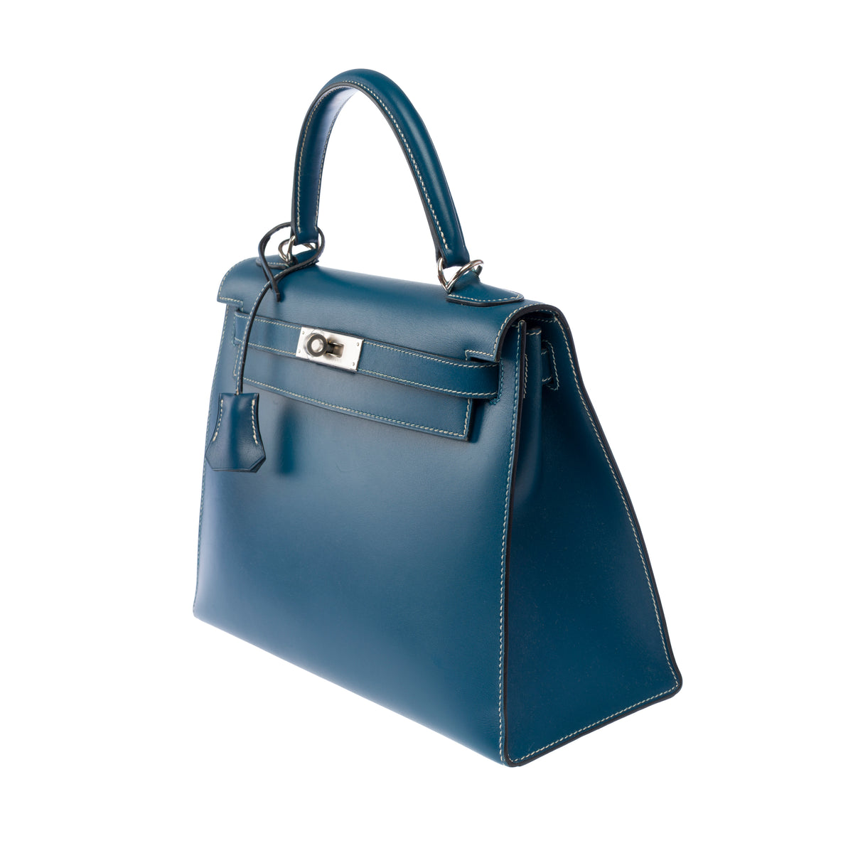 Sac HERMES Kelly 28 en Cuir Bleu - 103999