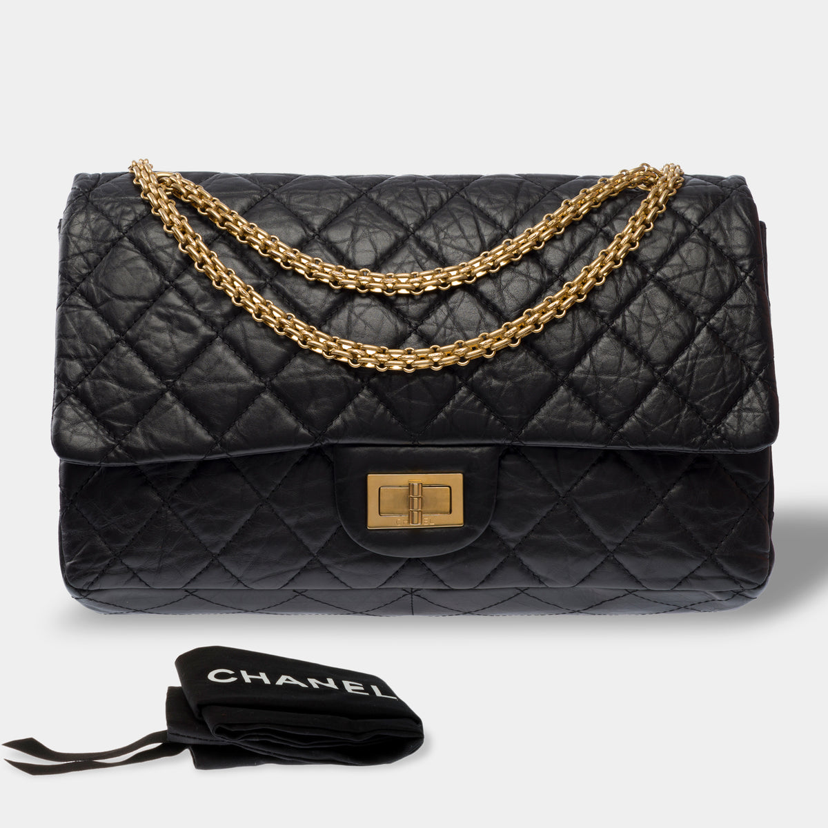 Sac CHANEL 2.55 en Cuir Noir - 104014