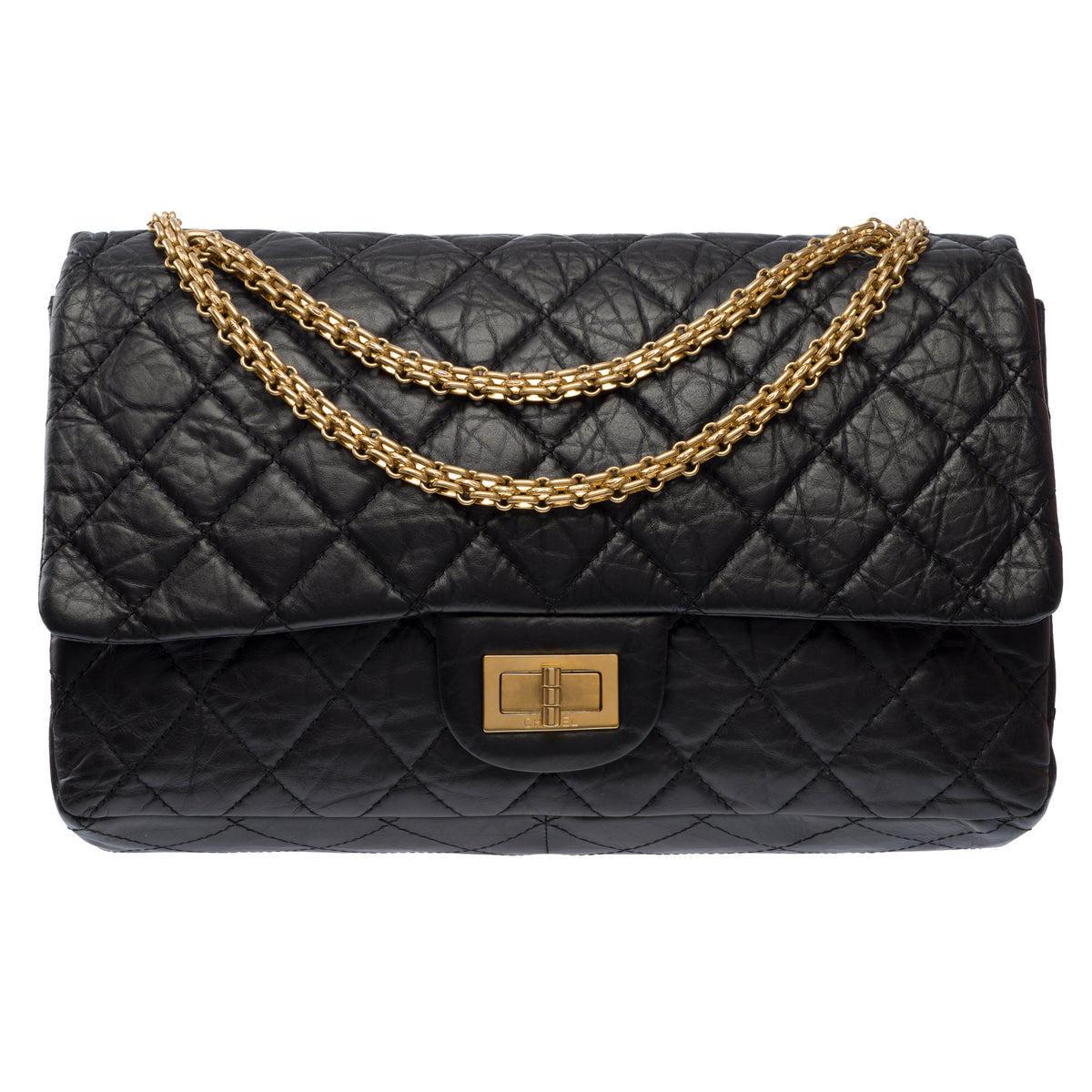 Sac CHANEL 2.55 en Cuir Noir - 104014