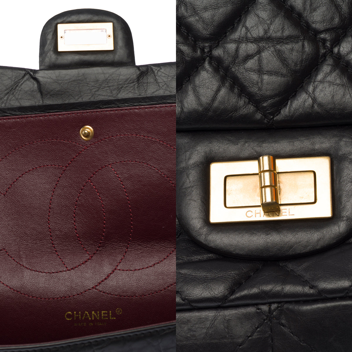 Sac CHANEL 2.55 en Cuir Noir - 104014