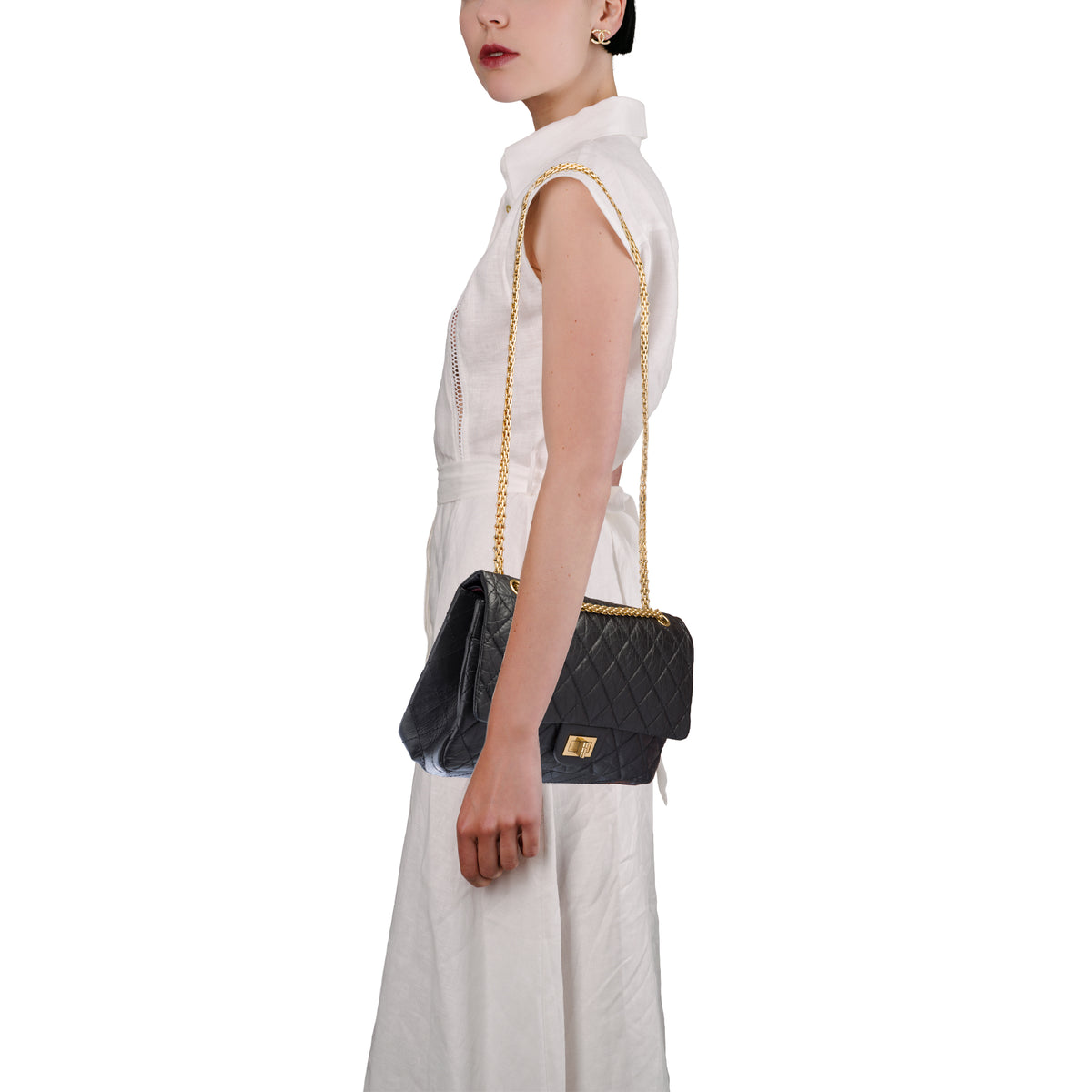Sac CHANEL 2.55 en Cuir Noir - 104014