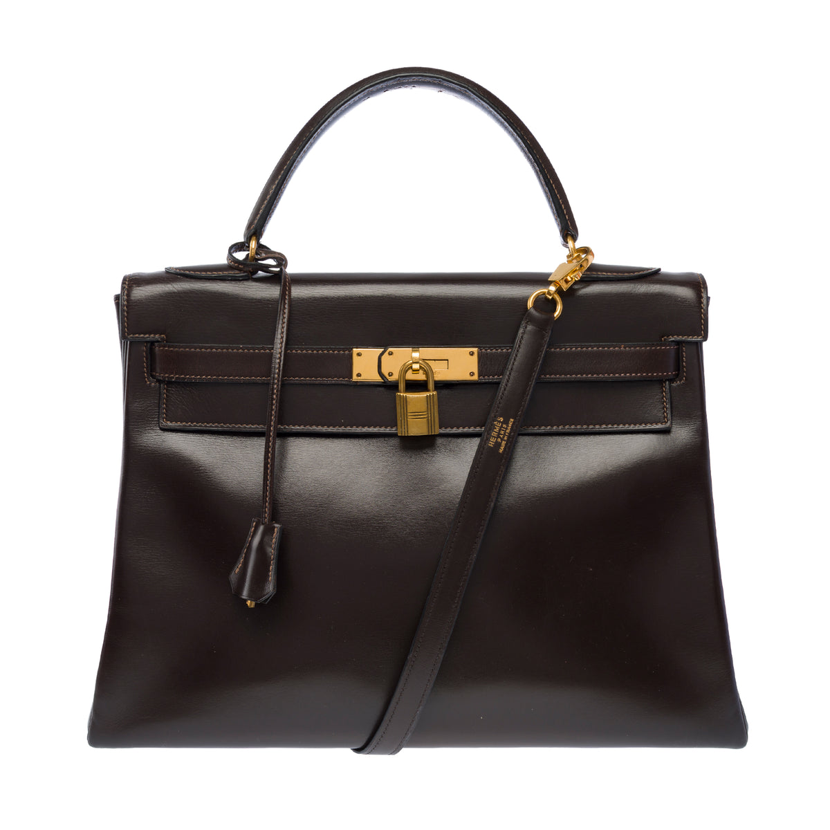 Sac HERMES Kelly 32 en Cuir Marron - 104021