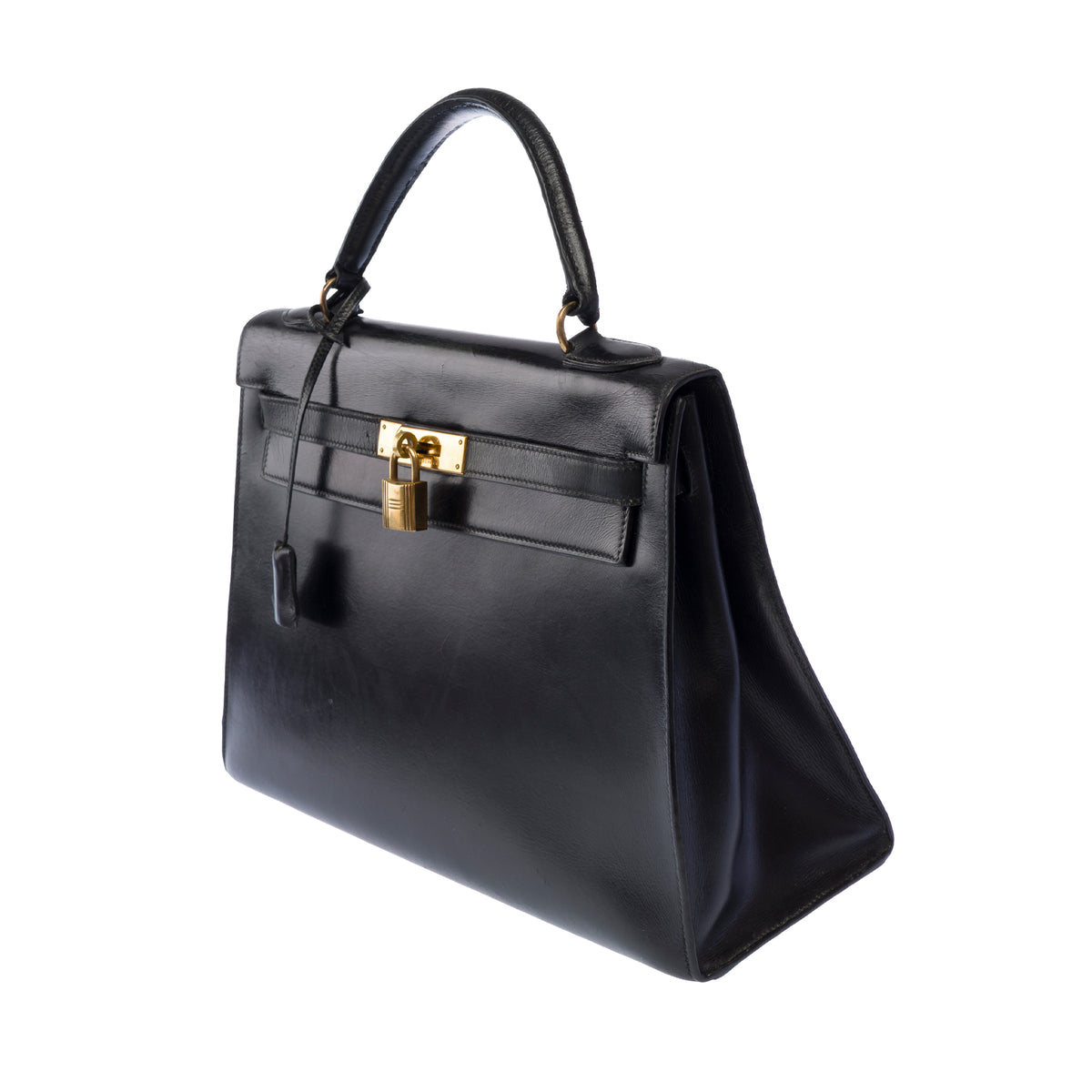 Sac HERMES Kelly 32 en Cuir Bleu Marine - 104022