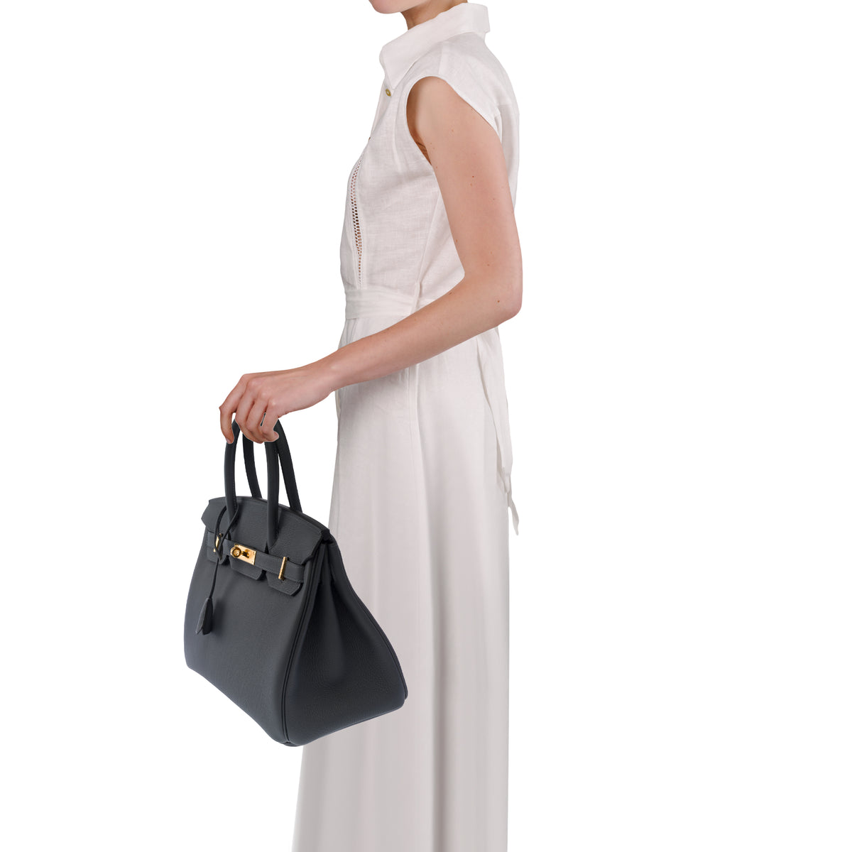 Sac HERMES Birkin 30 en Cuir Gris - 104034