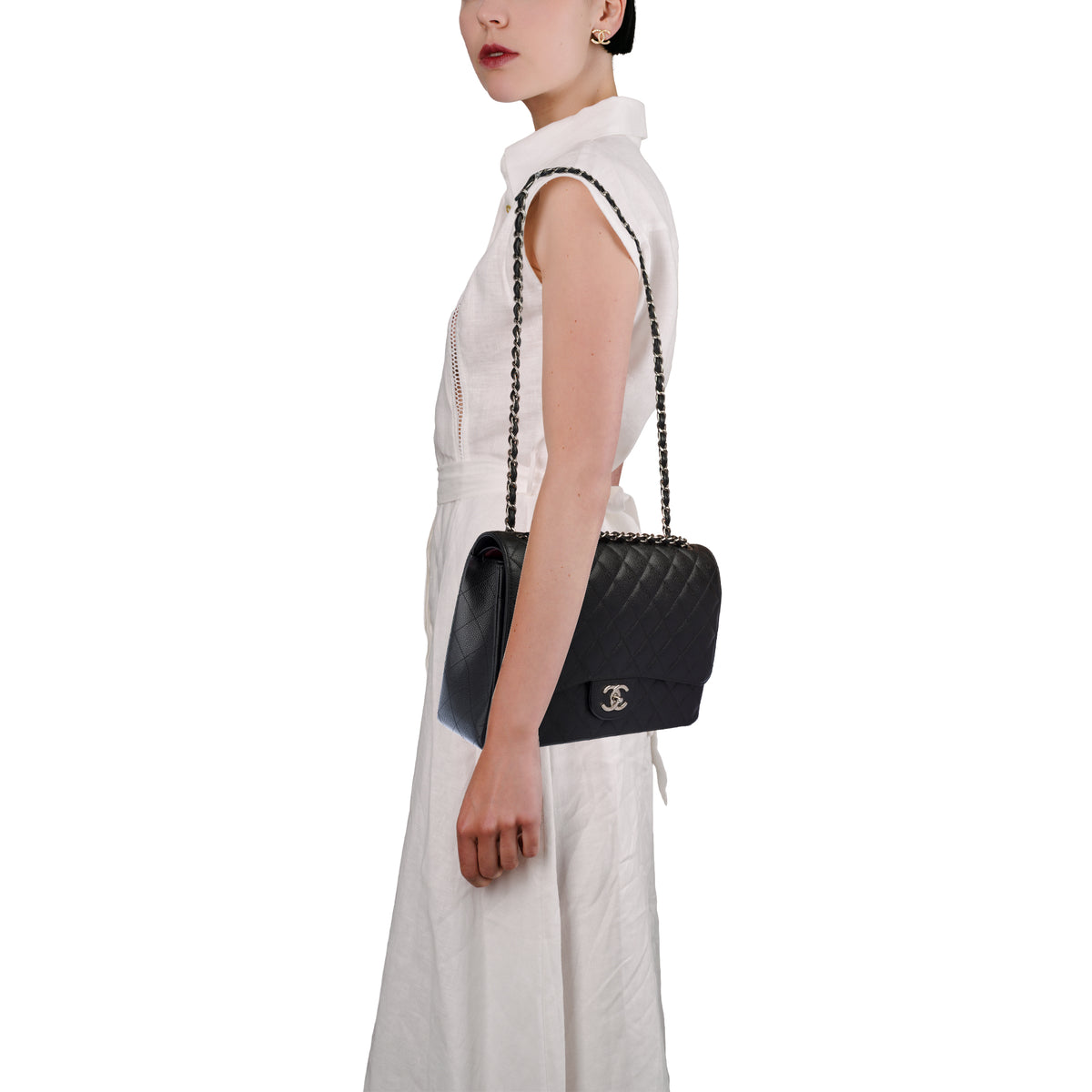 Sac CHANEL Timeless/Classique en Cuir Noir - 104036