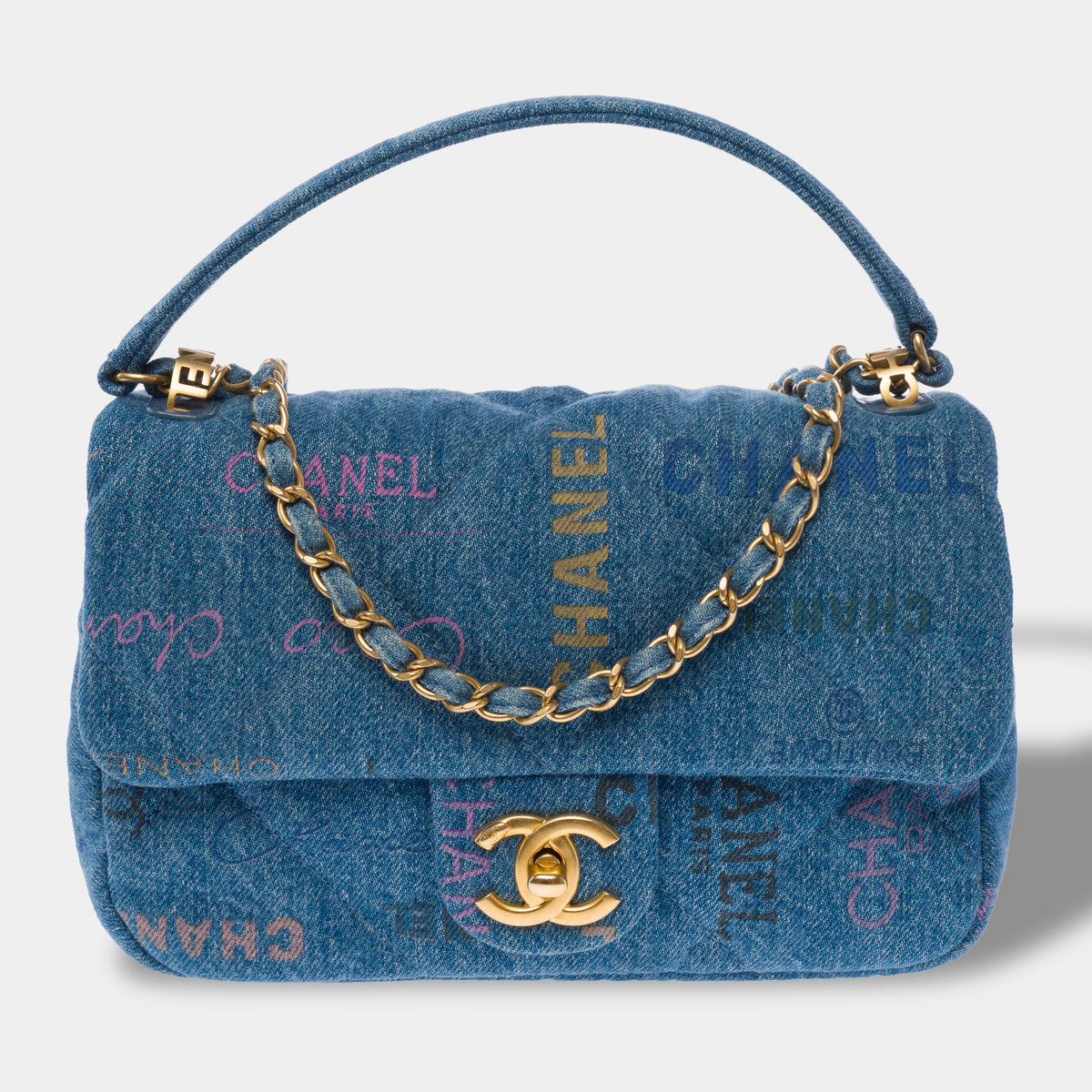 Sac CHANEL Timeless/Classique en Denim Bleu - 104024
