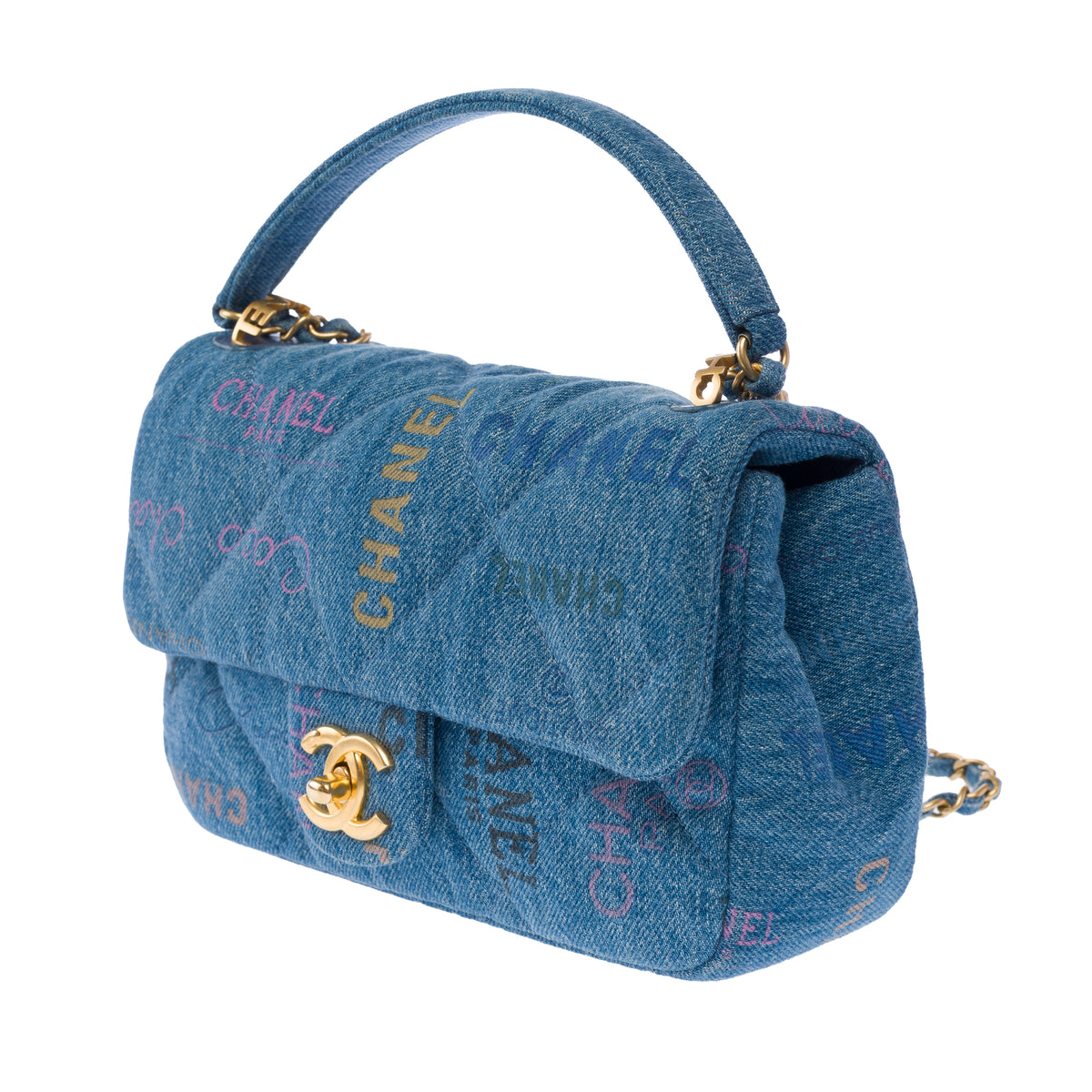 Sac CHANEL Timeless/Classique en Denim Bleu - 104024