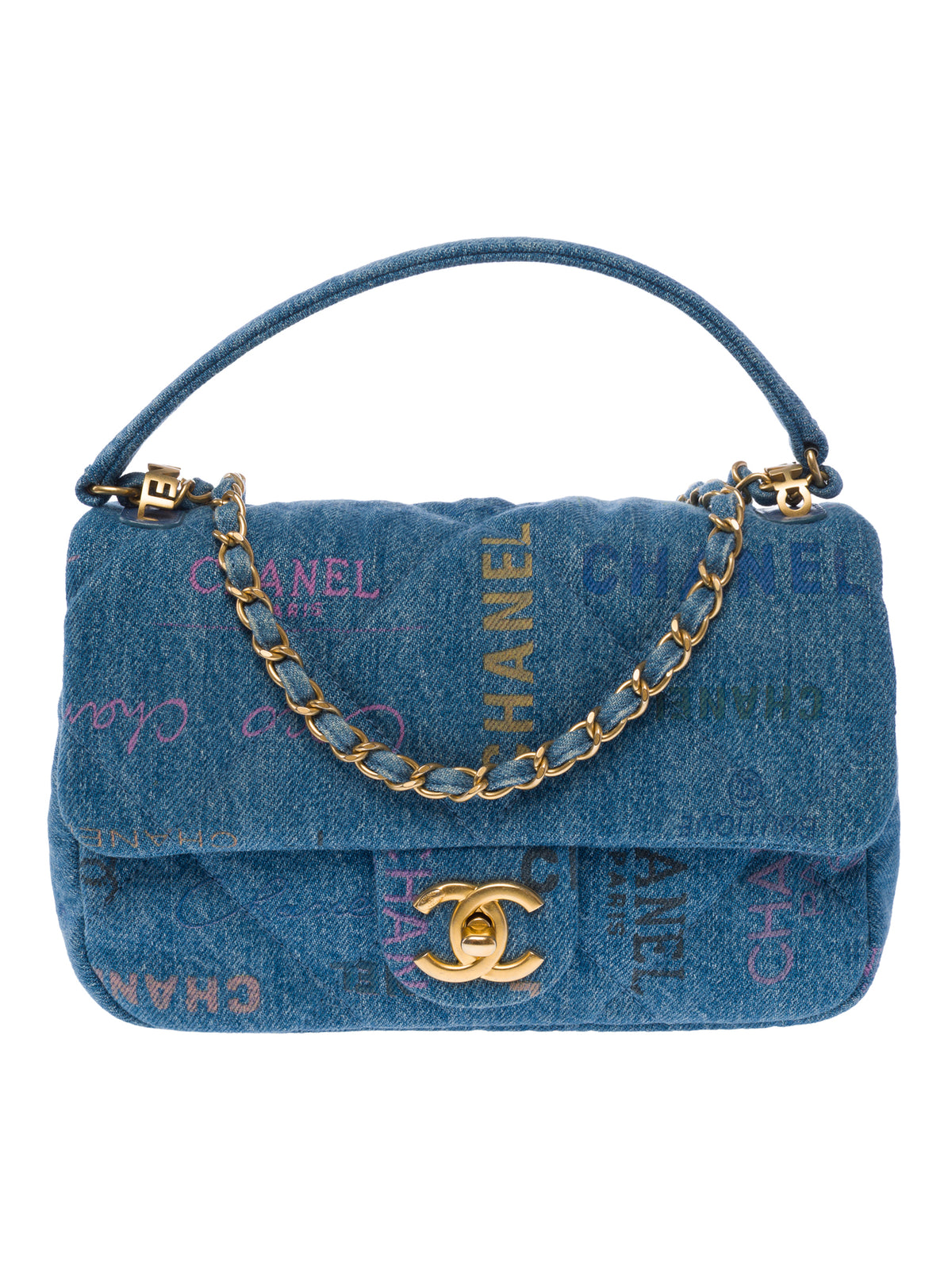 Sac CHANEL Timeless/Classique en Denim Bleu - 104024