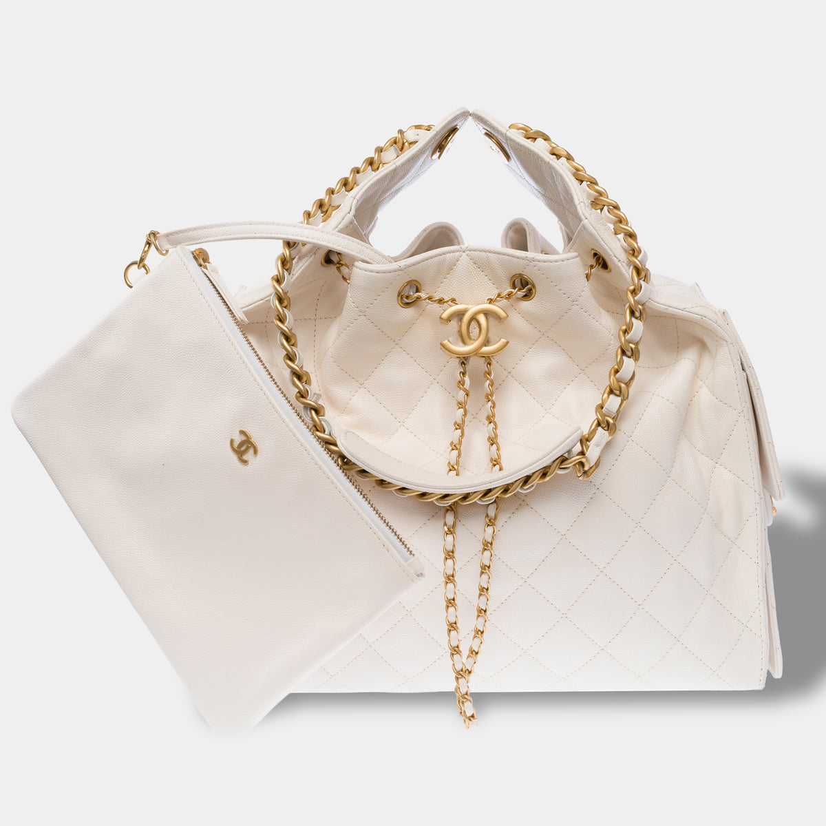 Sac CHANEL en Cuir Blanc - 104026