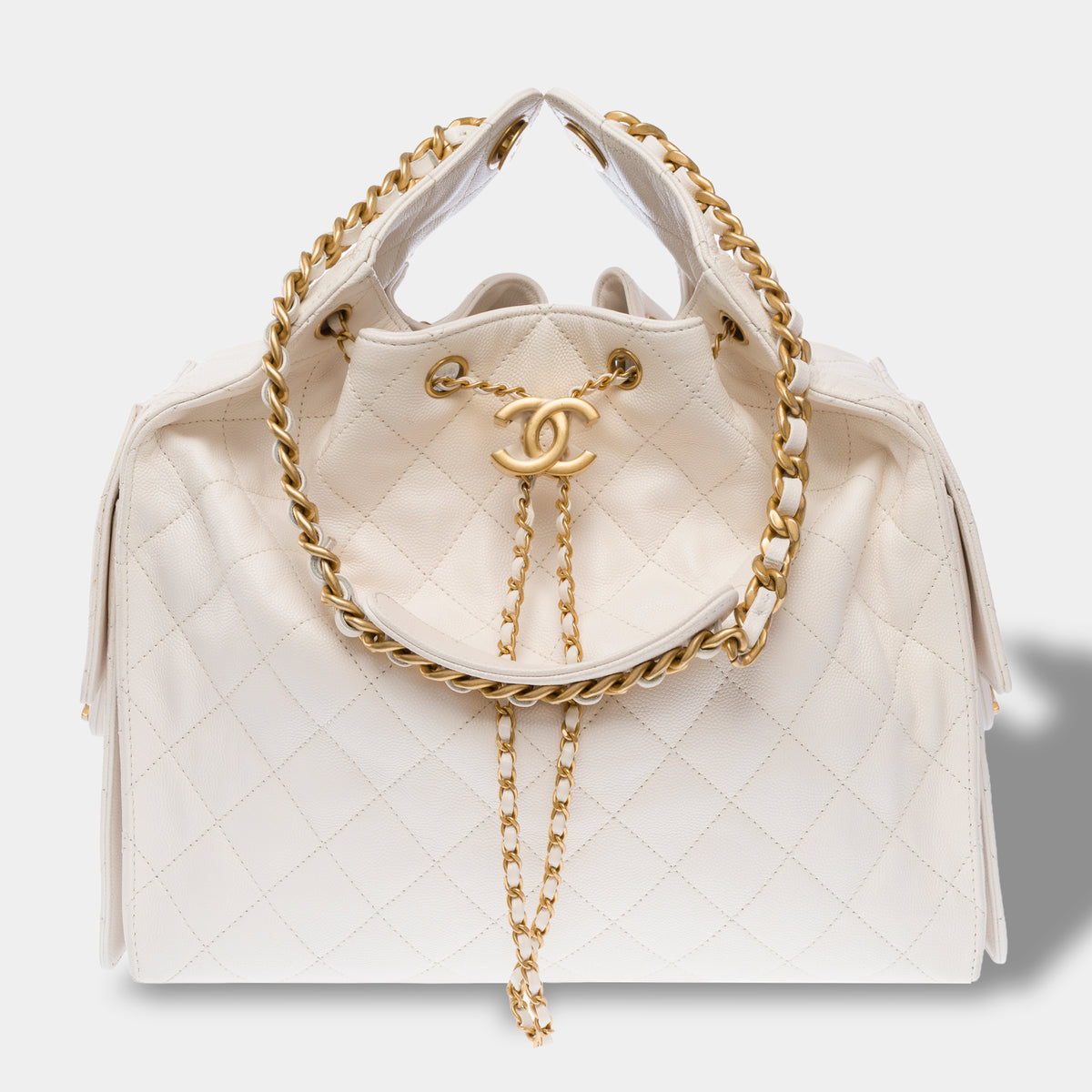 Sac CHANEL en Cuir Blanc - 104026
