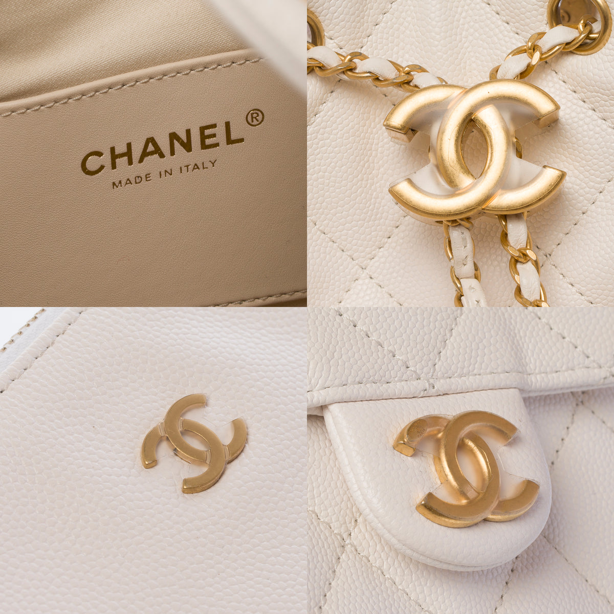 Sac CHANEL en Cuir Blanc - 104026