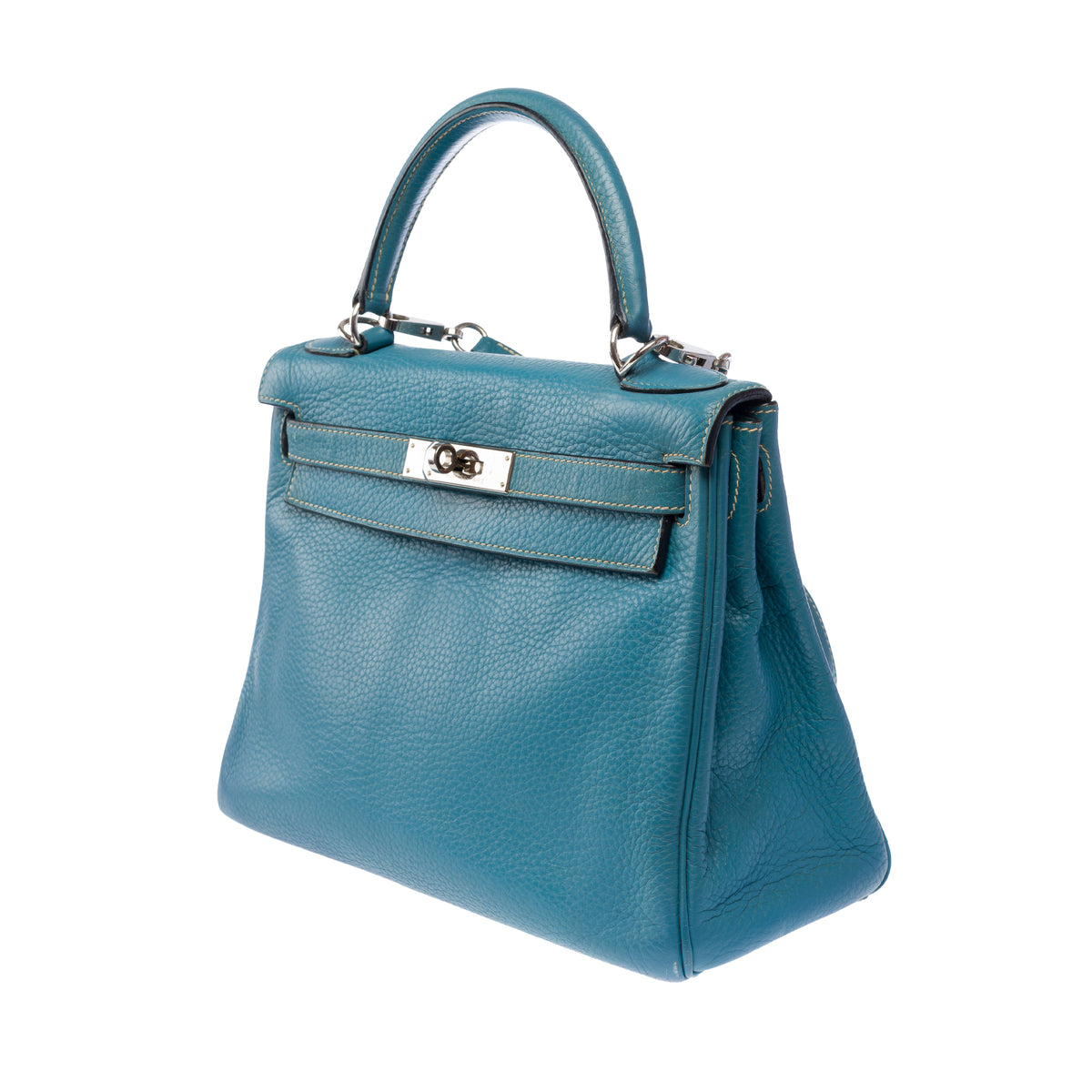 Sac HERMES Kelly 28 en Cuir Bleu - 104041