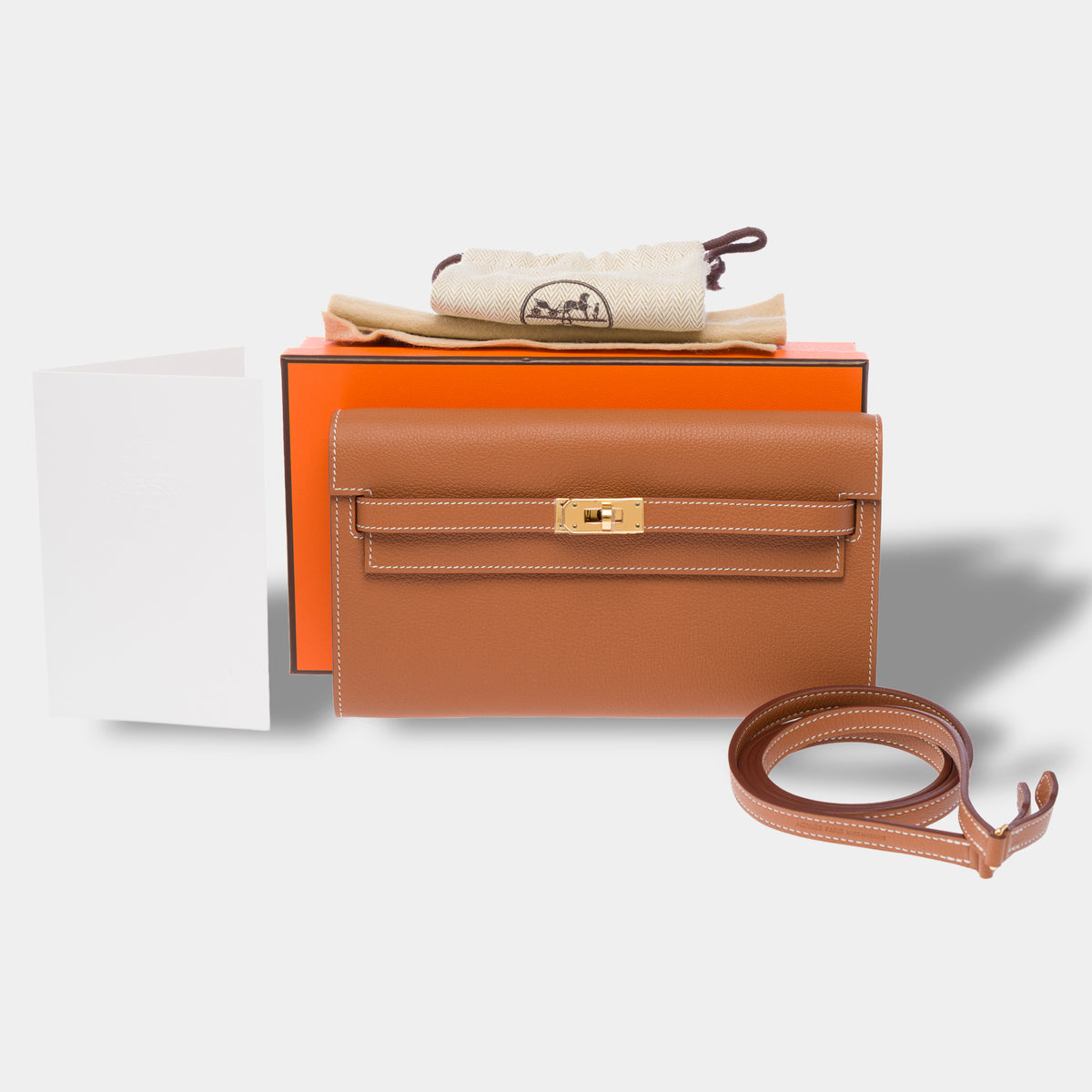 Sac HERMES Kelly to go en Cuir Doré - 104043