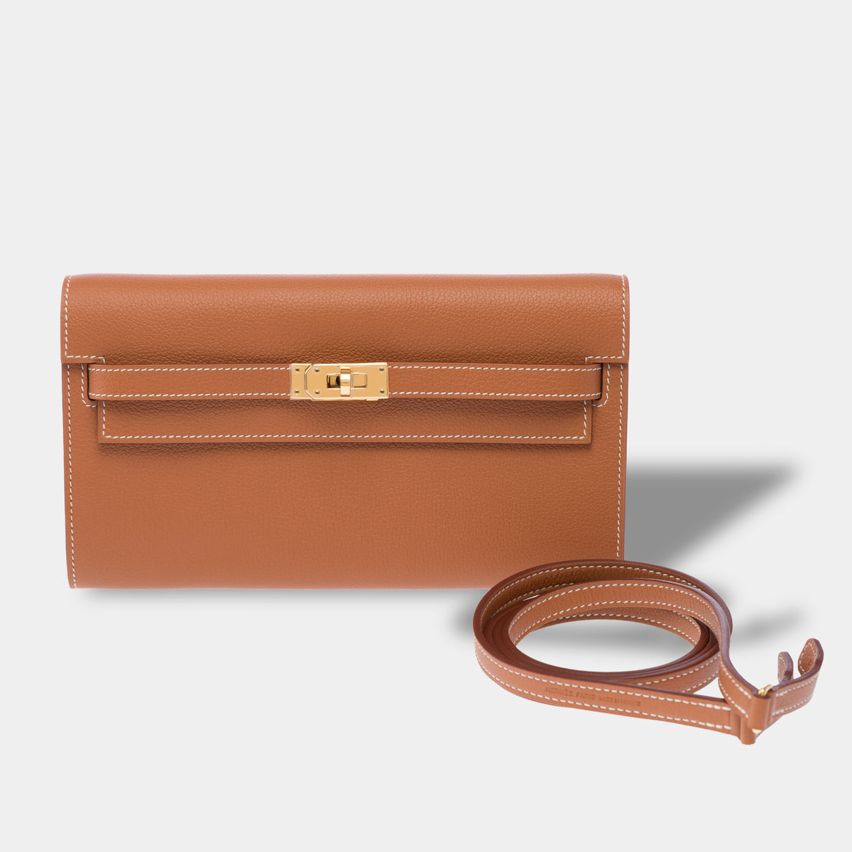 Sac HERMES Kelly to go en Cuir Doré - 104043