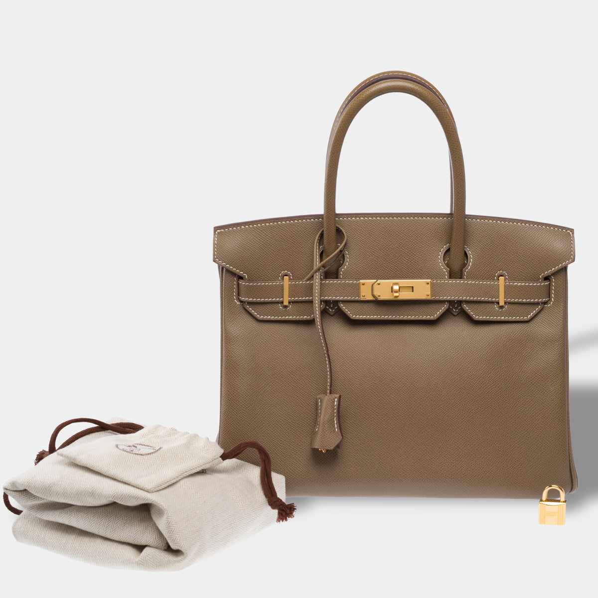 Sac HERMES Birkin 30 en Cuir Étoupe - 104052