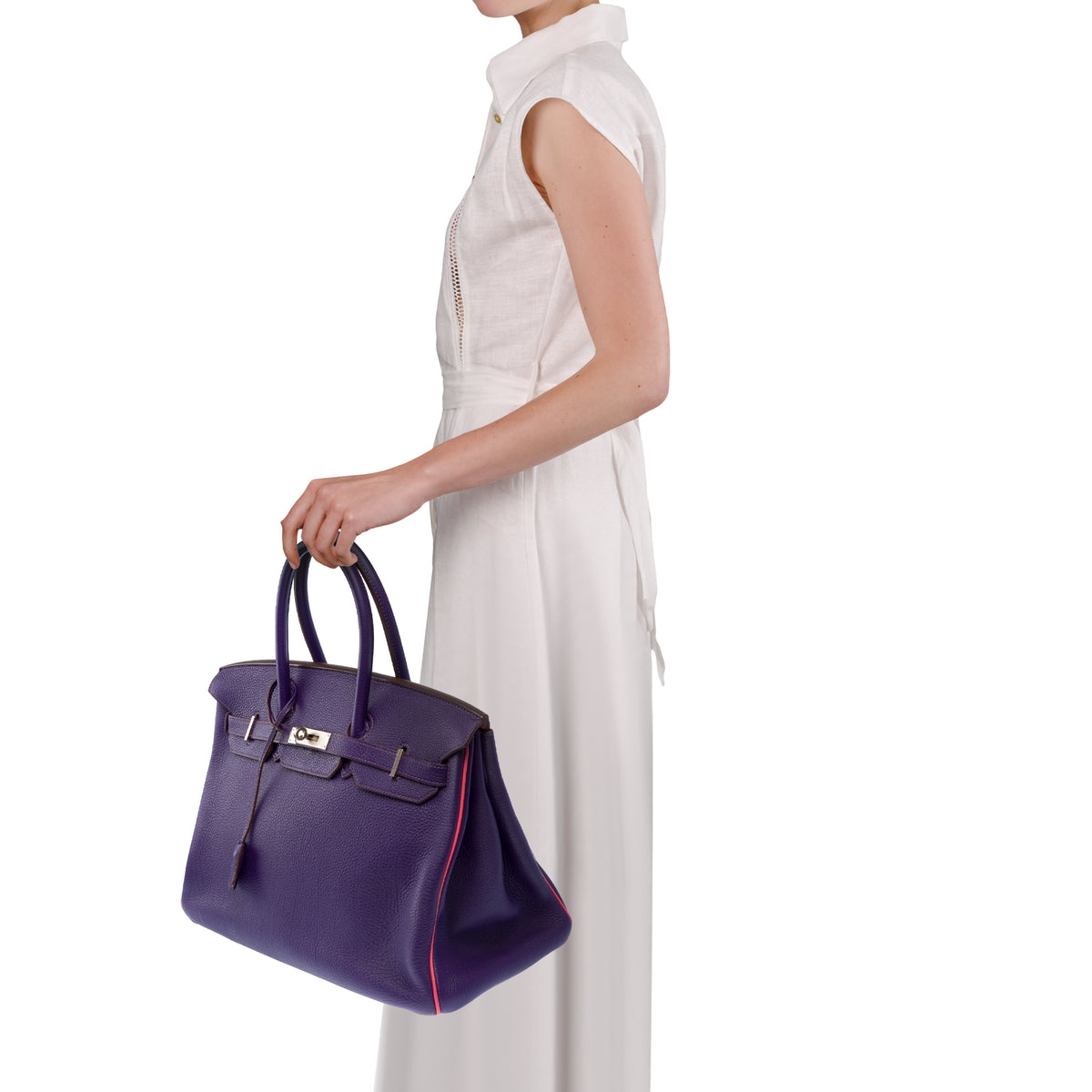 Sac HERMES Birkin 35 en Cuir Violet - 104062