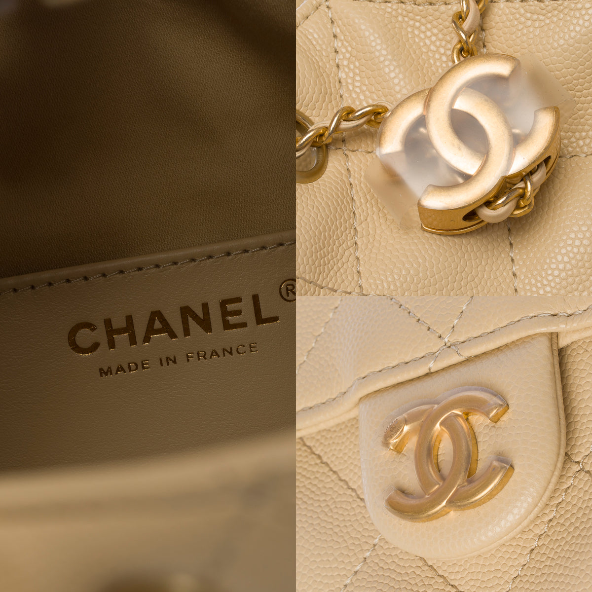 Sac CHANEL en Cuir Beige - 104054