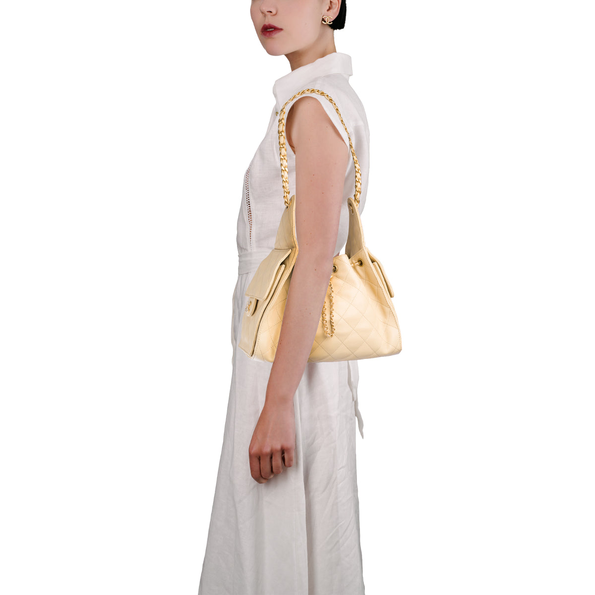 Sac CHANEL en Cuir Beige - 104054