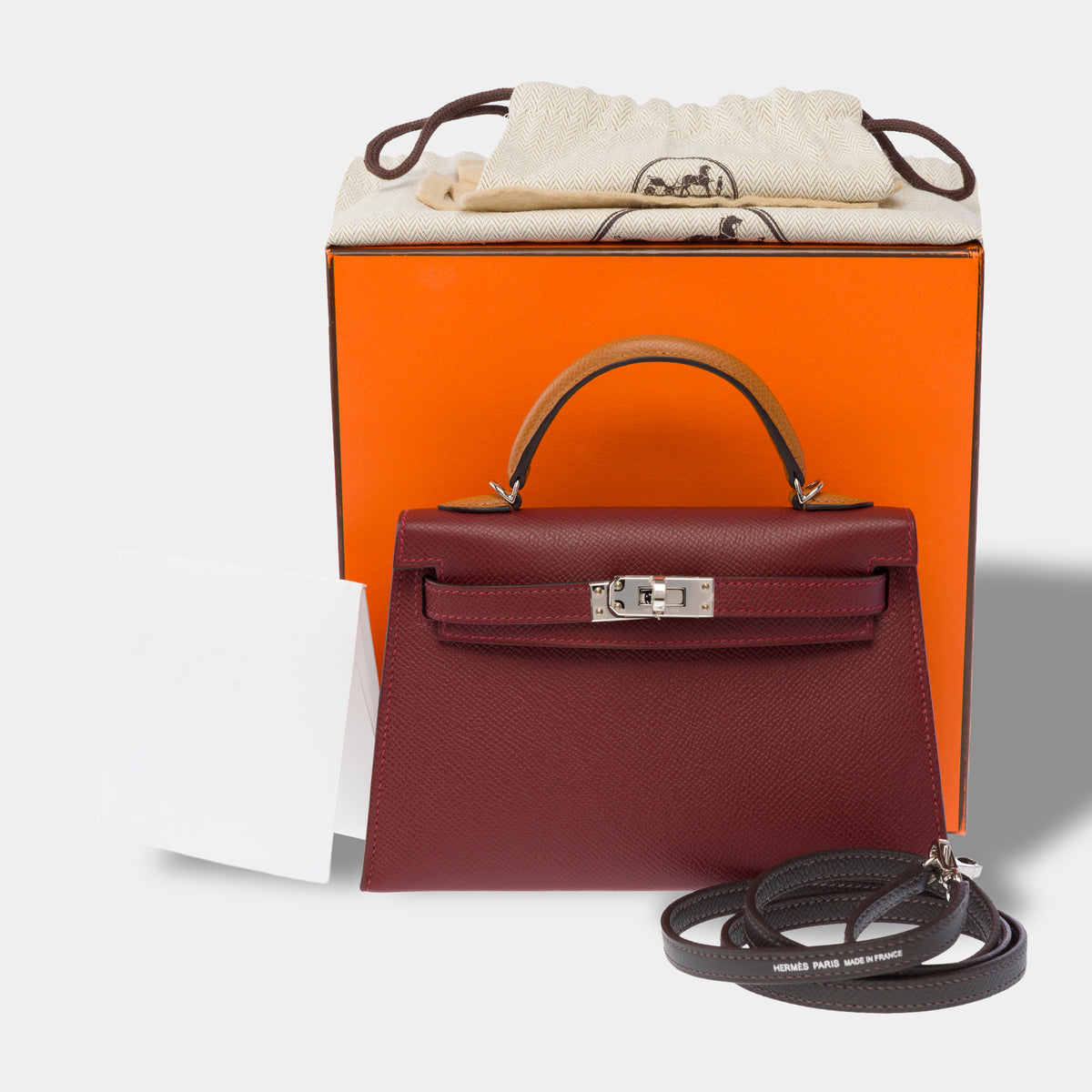 Sac HERMES Kelly Mini en Cuir Rouge - 104072