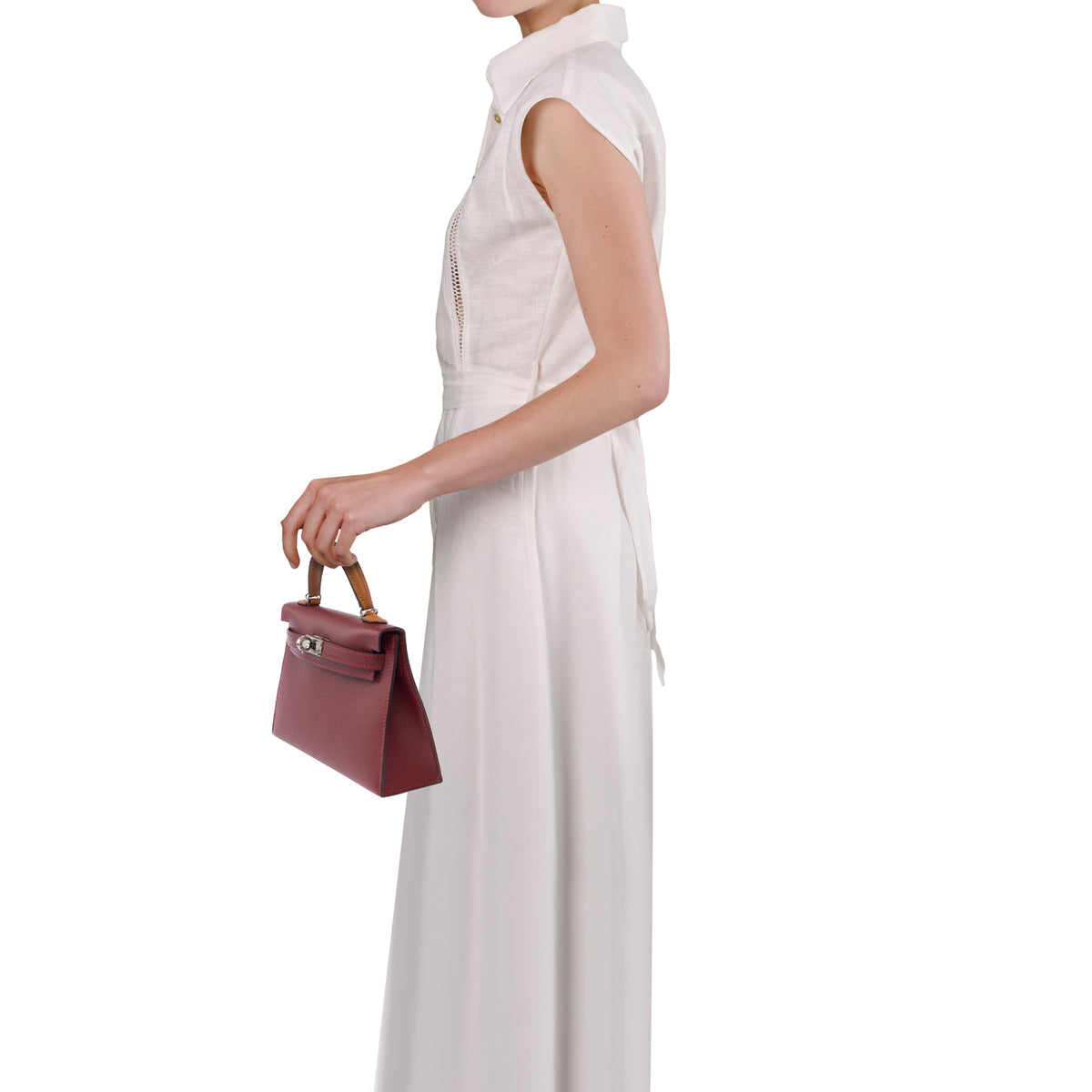 Sac HERMES Kelly Mini en Cuir Rouge - 104072