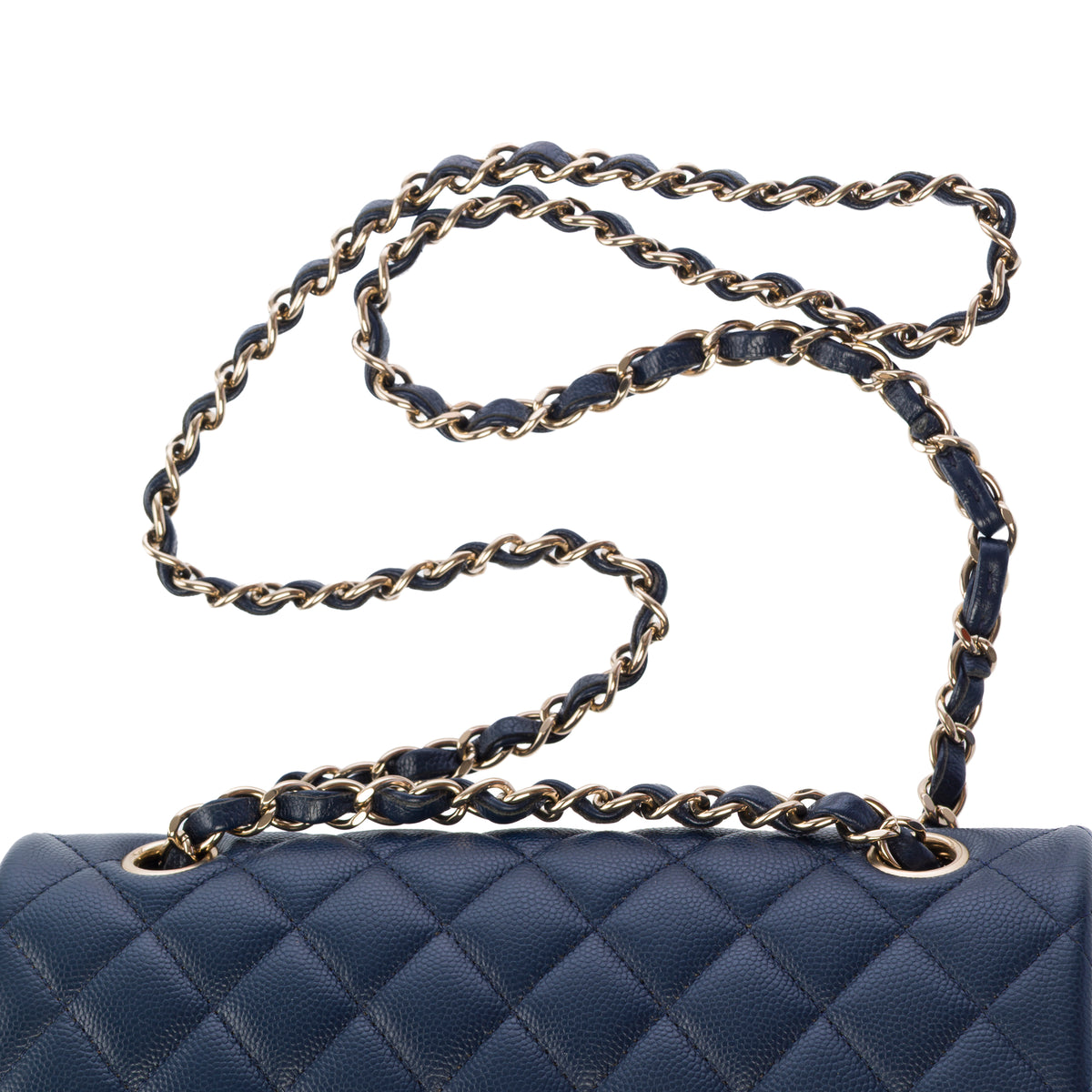 Sac CHANEL Timeless/Classique en Cuir Bleu Marine - 104049