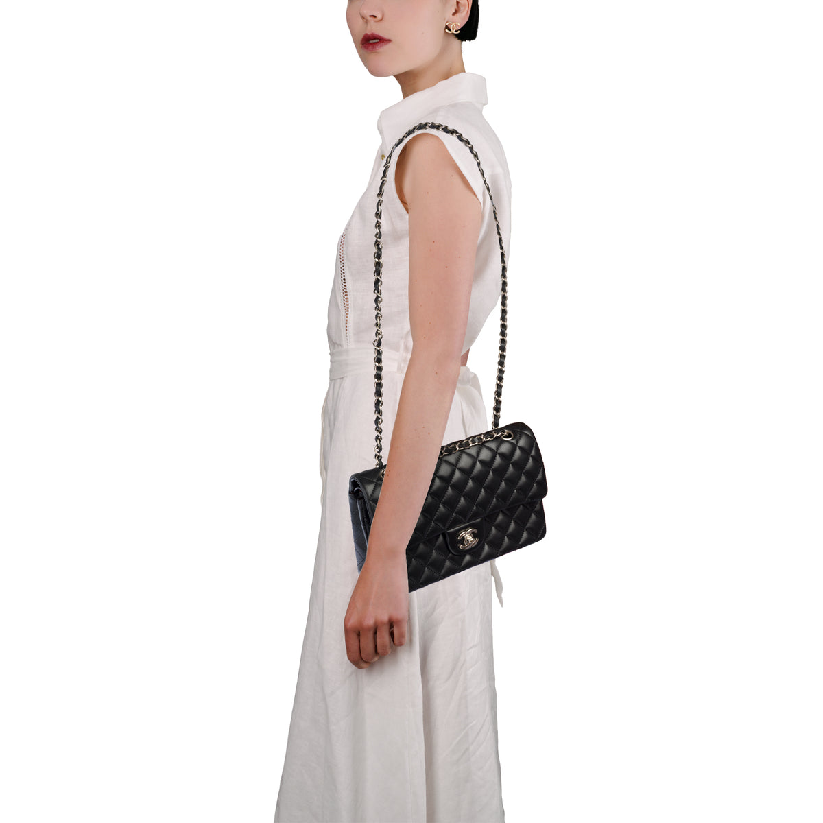 Sac CHANEL Timeless/Classique en Cuir Noir - 104061