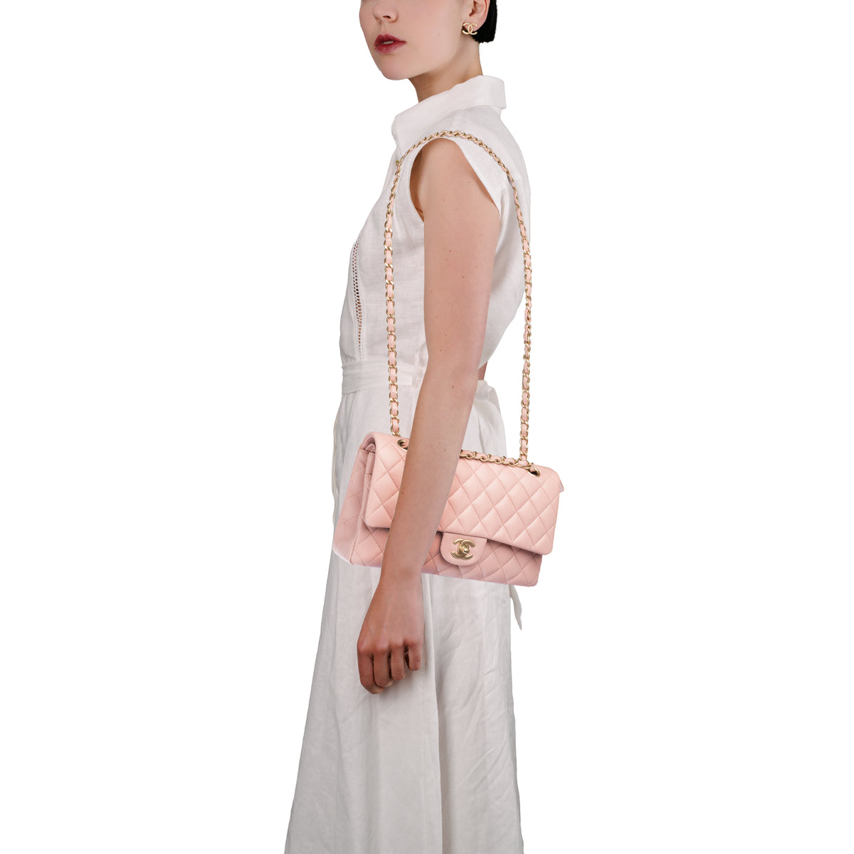 Sac CHANEL Timeless/Classique en Cuir Rose - 104069