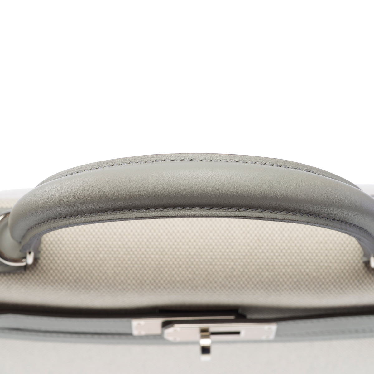 Sac HERMES Kelly 28 en Toile Gris - 104073