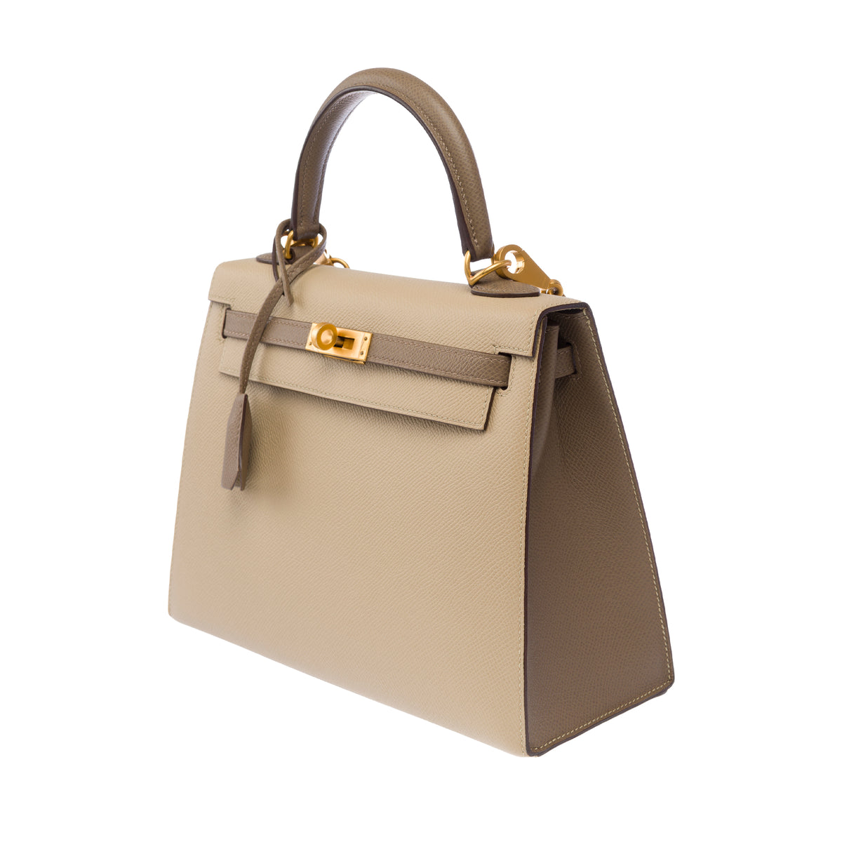 Sac HERMES Kelly 25 en Cuir Beige - 104075