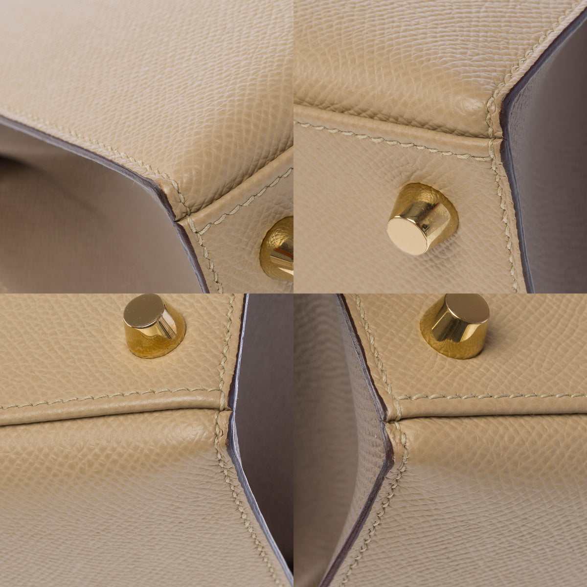 Sac HERMES Kelly 25 en Cuir Beige - 104075
