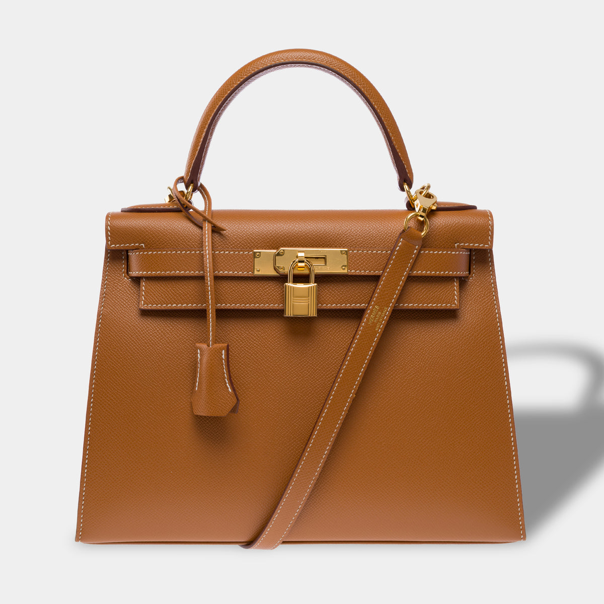 Sac HERMES Kelly 28 en Cuir Doré - 104077