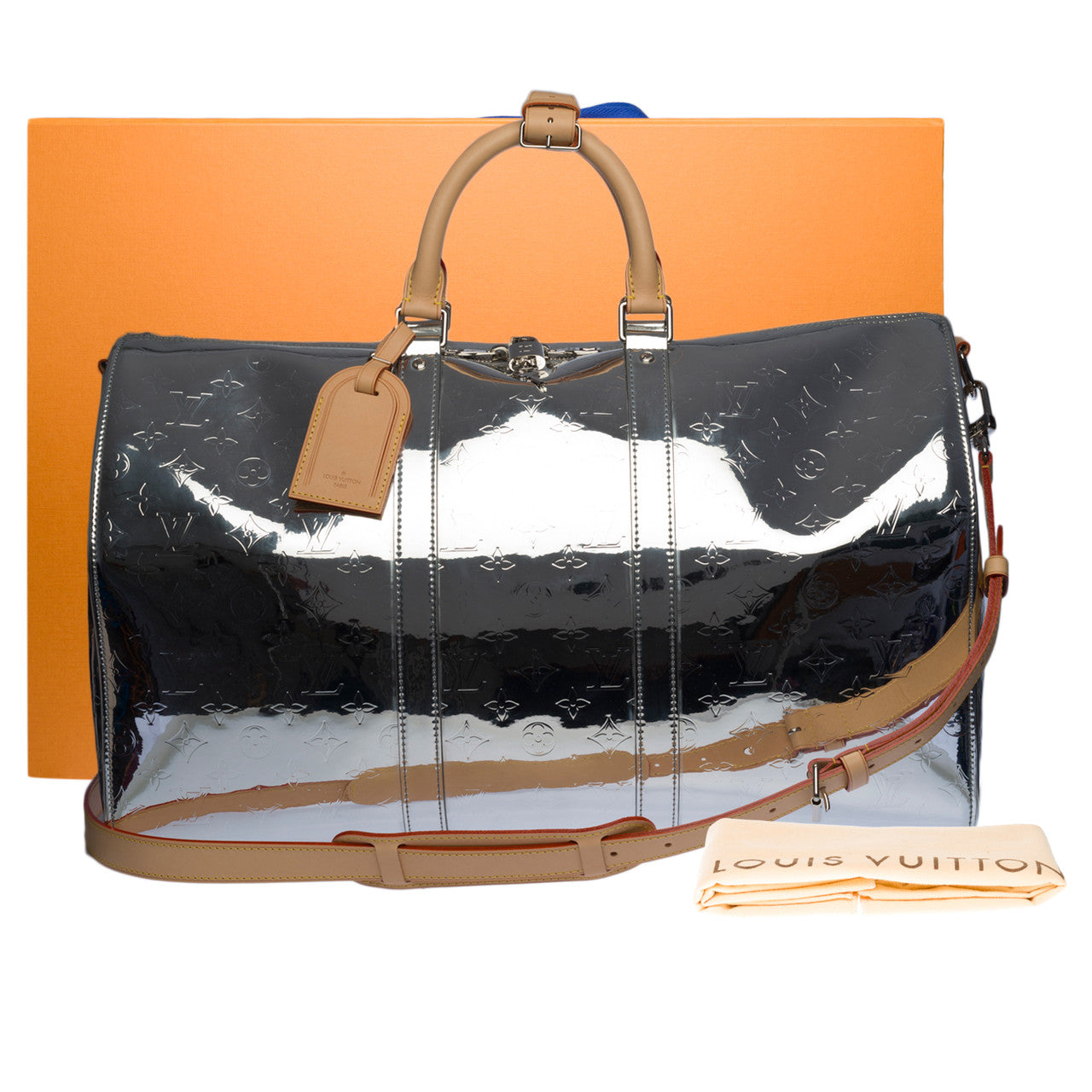 Sac LOUIS VUITTON Keepall en Cuir Argent - 100226