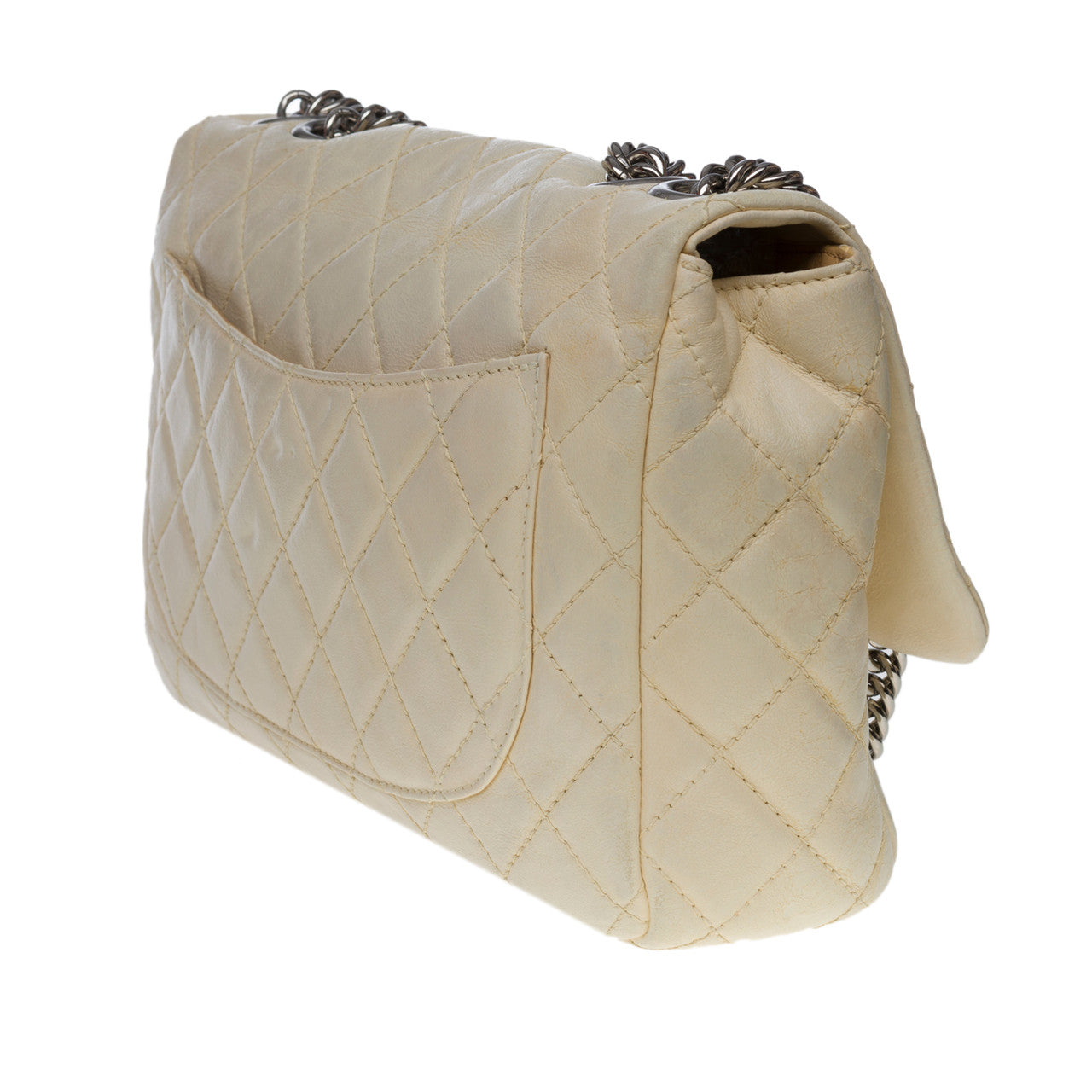 Sac CHANEL Timeless/Classique en Cuir Beige - 100587