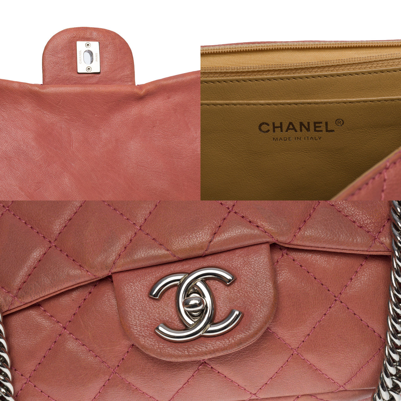 Sac CHANEL Timeless/Classique en Cuir Rose - 100658