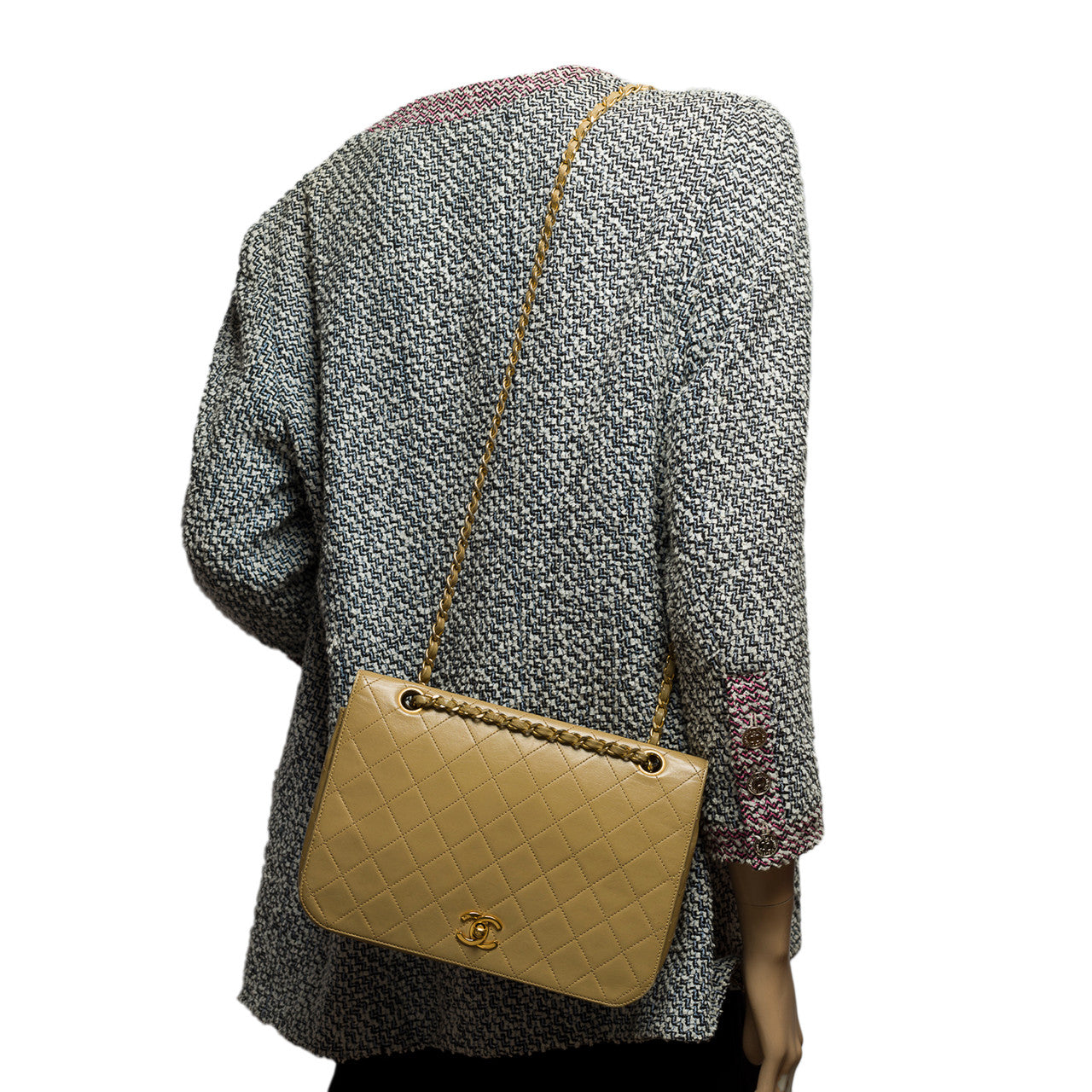 Sac CHANEL Timeless/Classique en Cuir Beige - 100712