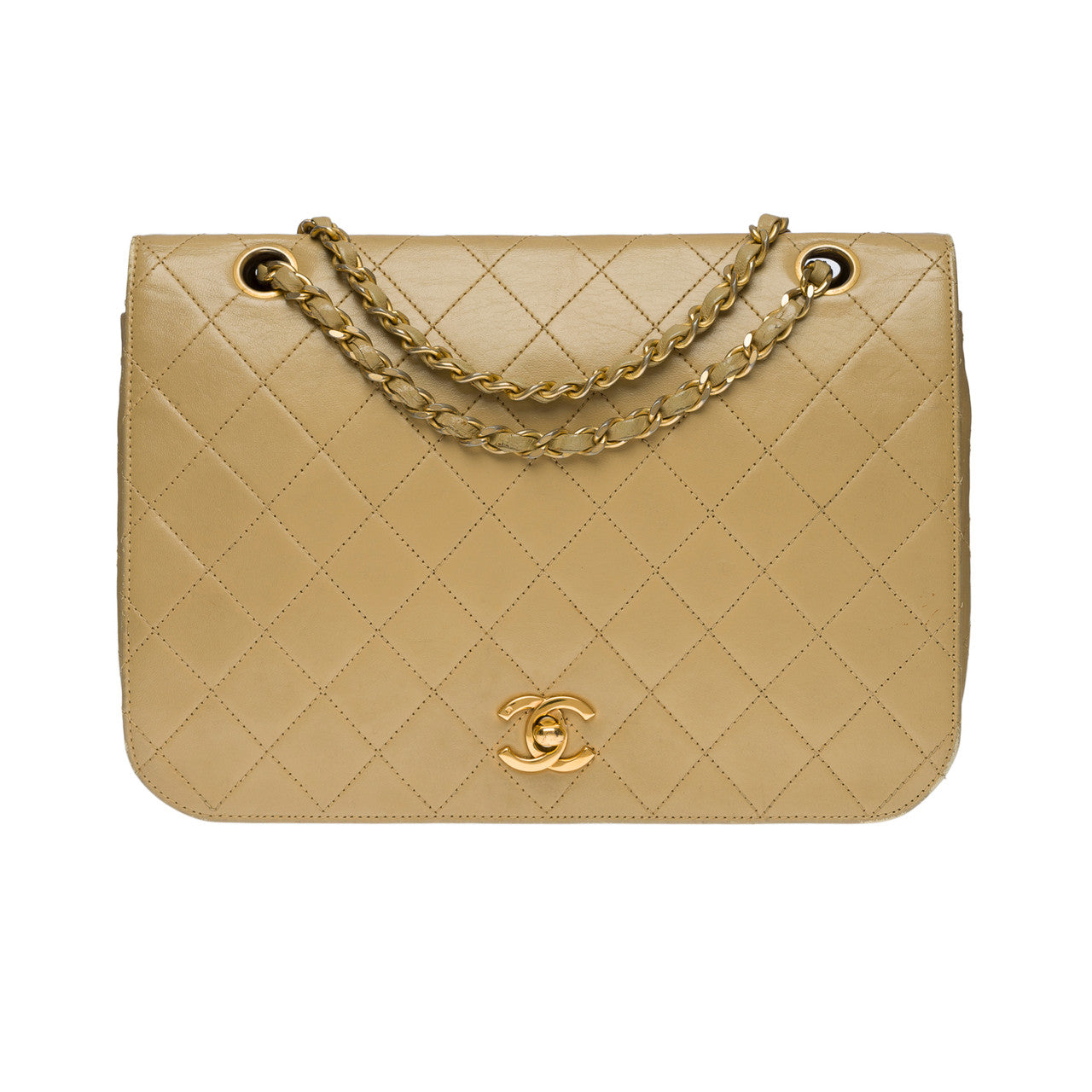 Sac CHANEL Timeless/Classique en Cuir Beige - 100712