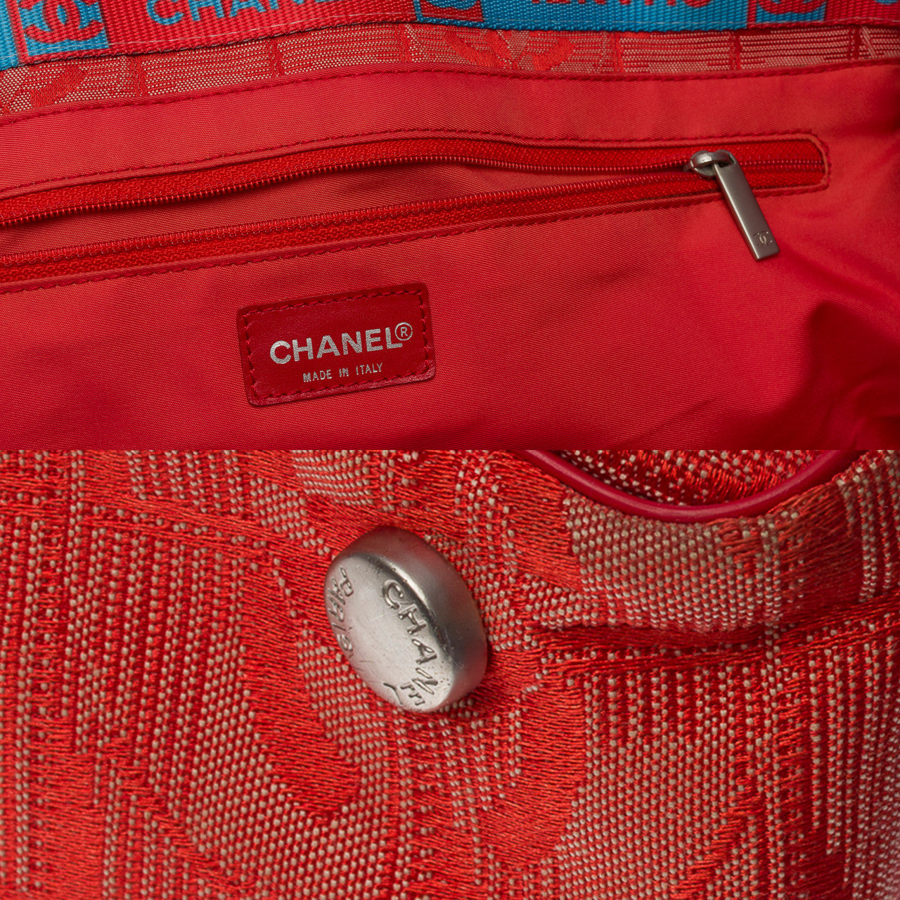 SAC CABAS CHANEL NEW TRAVEL LINE EN NYLON ROUGE -100734