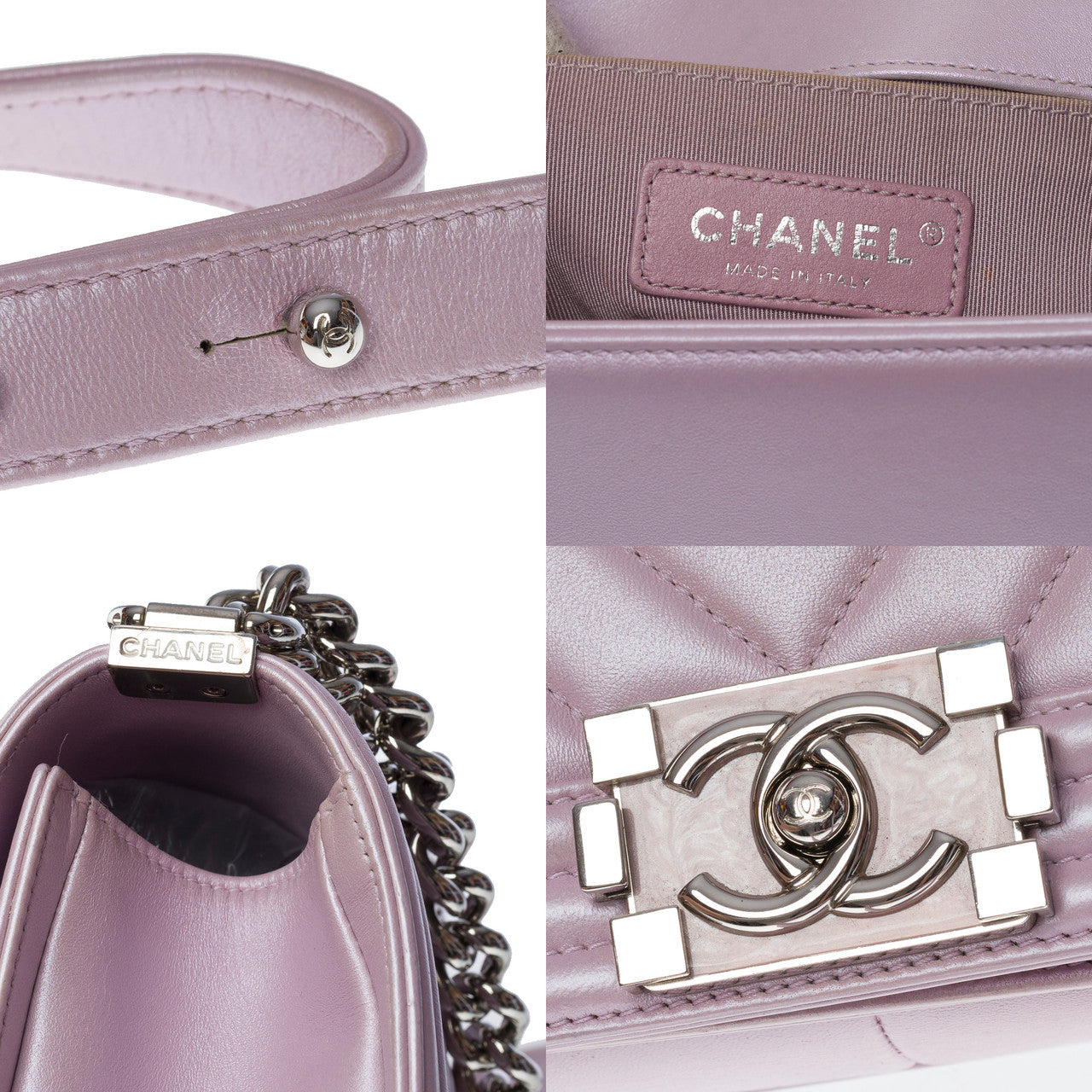 Sac CHANEL Boy en Cuir Violet - 101036