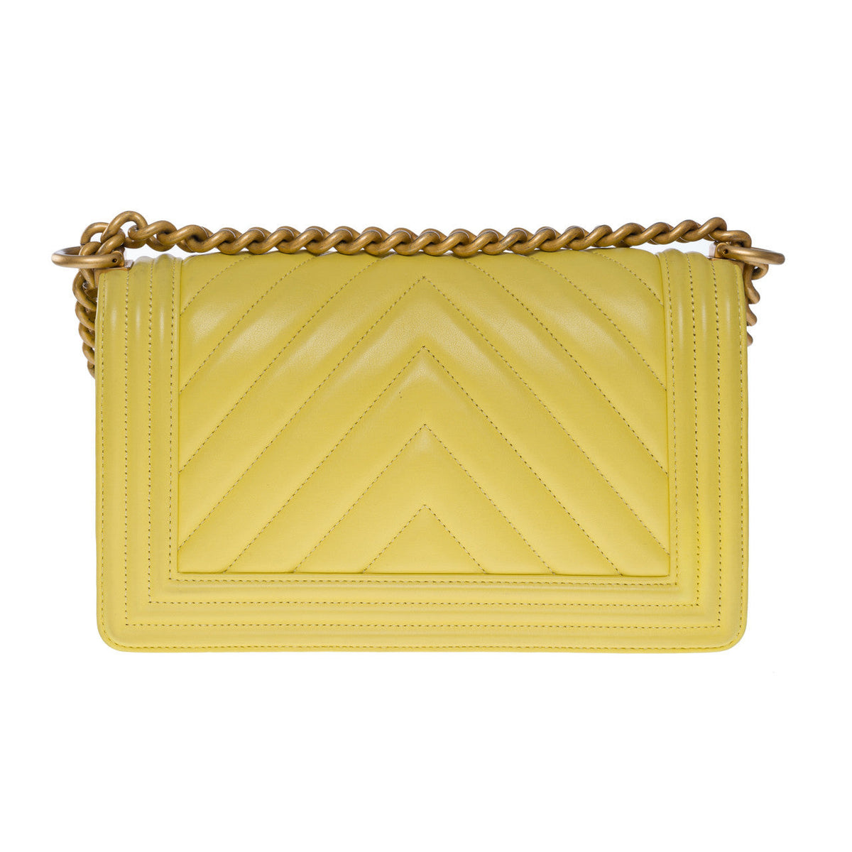 Sac CHANEL Boy en Cuir Jaune - 101201