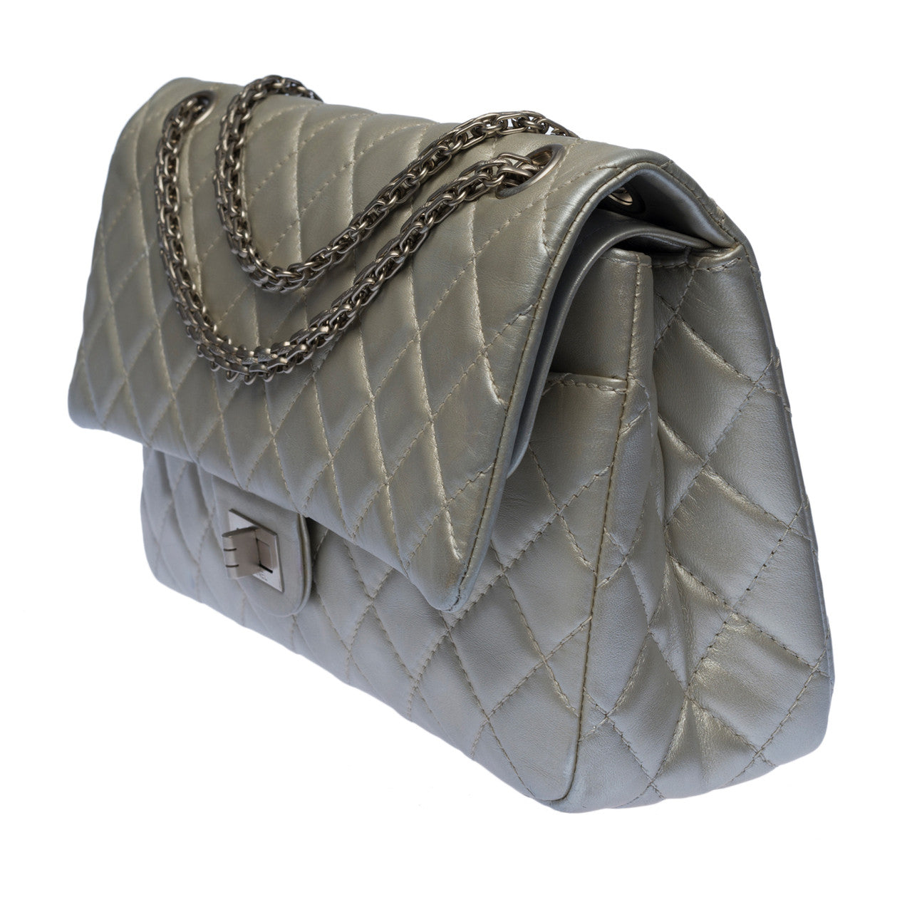Sac CHANEL 2.55 en Cuir Argent - 100179