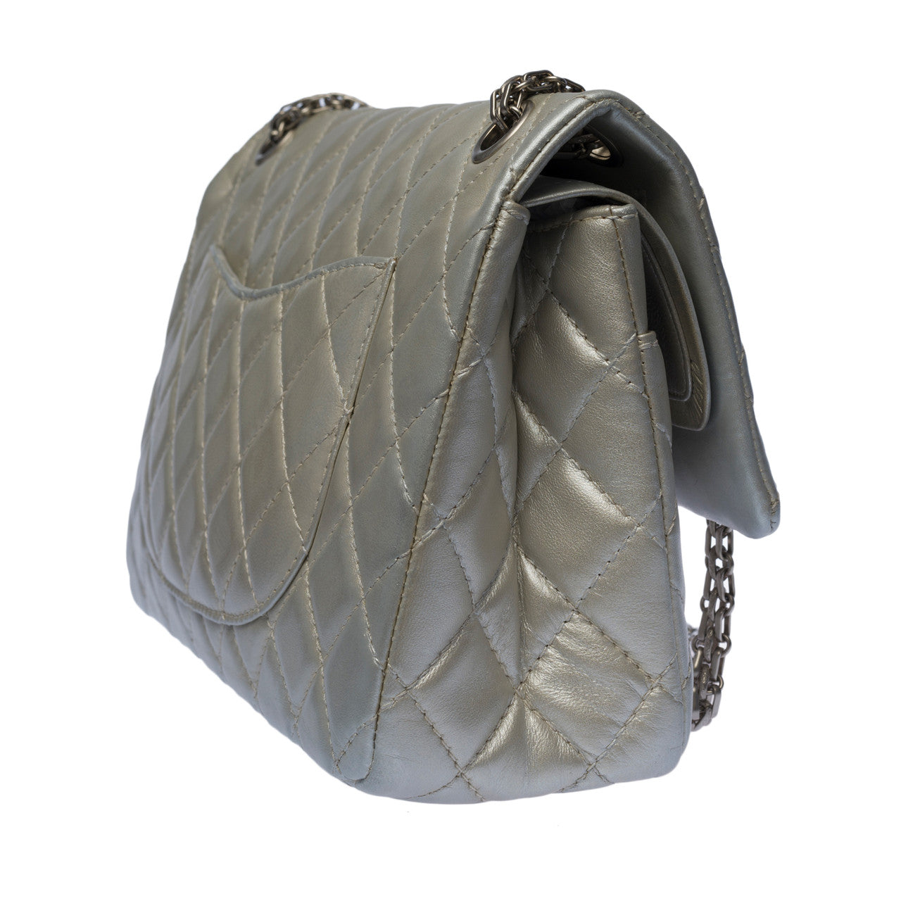 Sac CHANEL 2.55 en Cuir Argent - 100179
