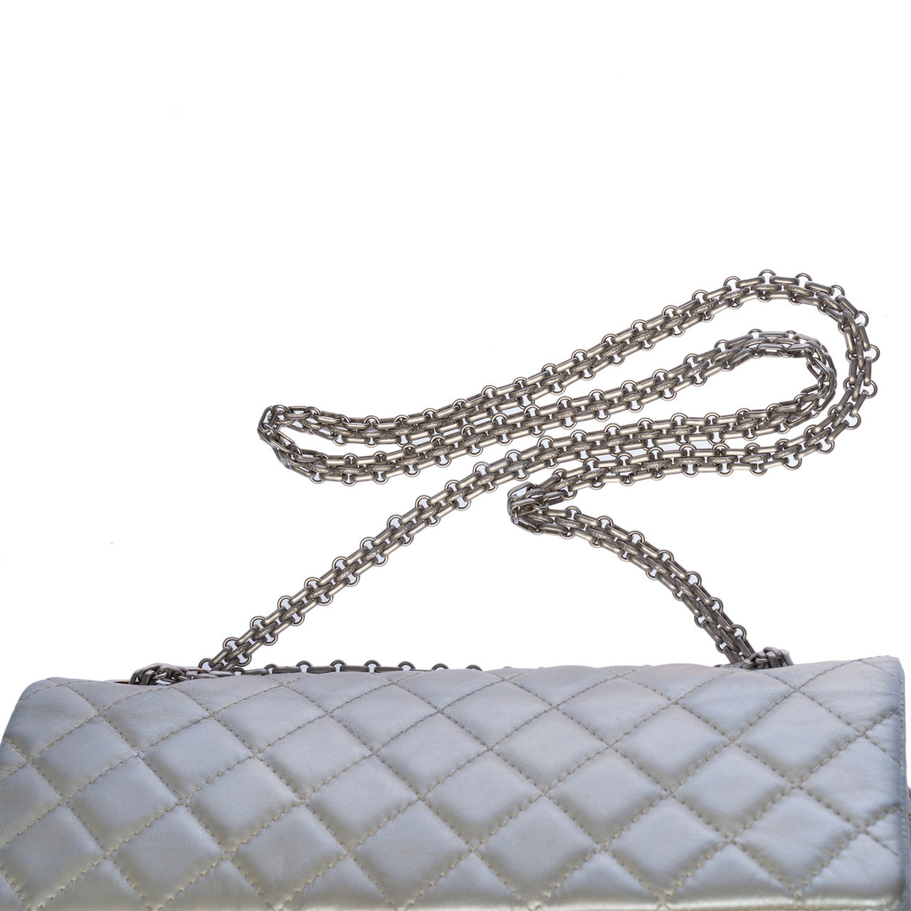 Sac CHANEL 2.55 en Cuir Argent - 100179