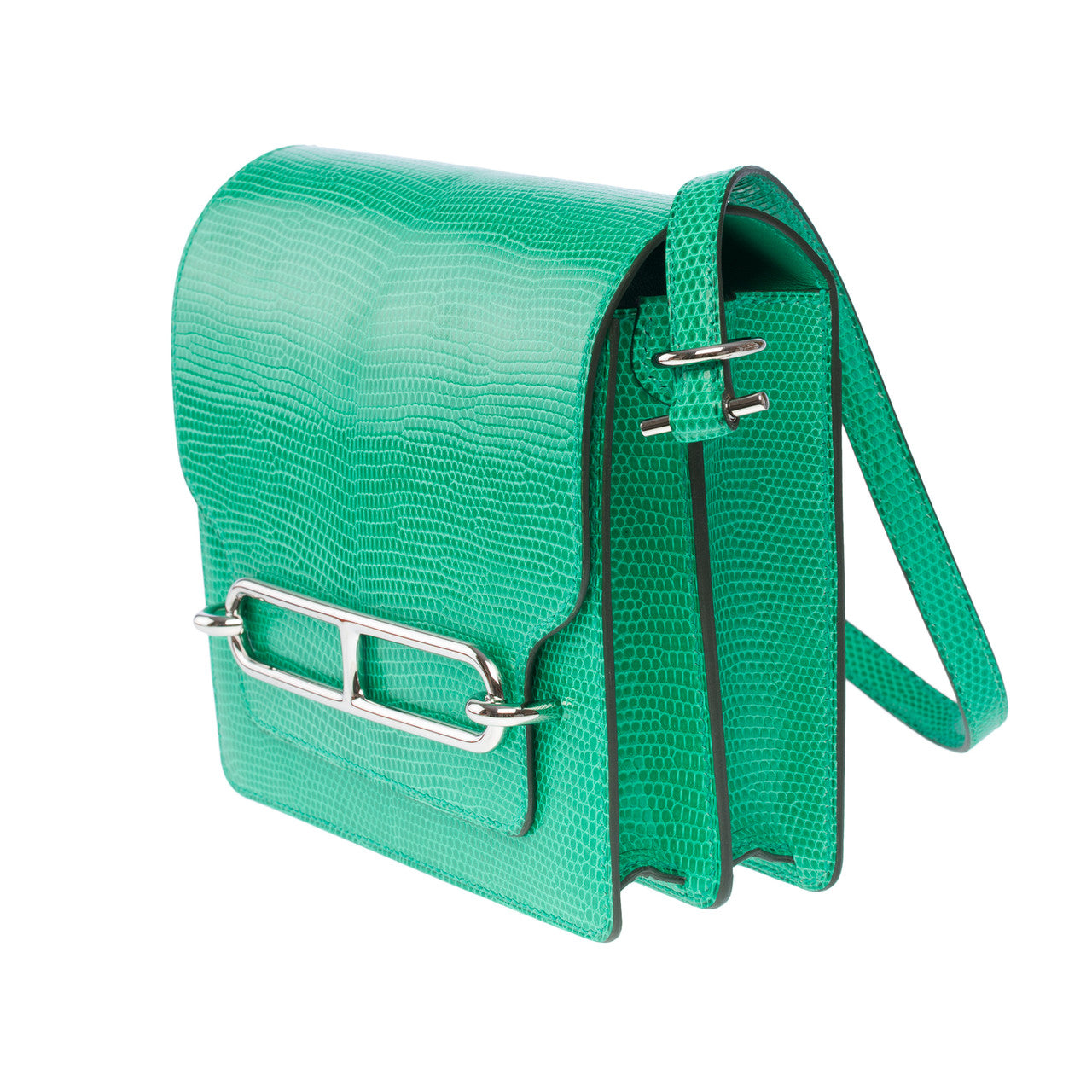 Sac HERMES Roulis en Cuirs exotiques Vert - 101528