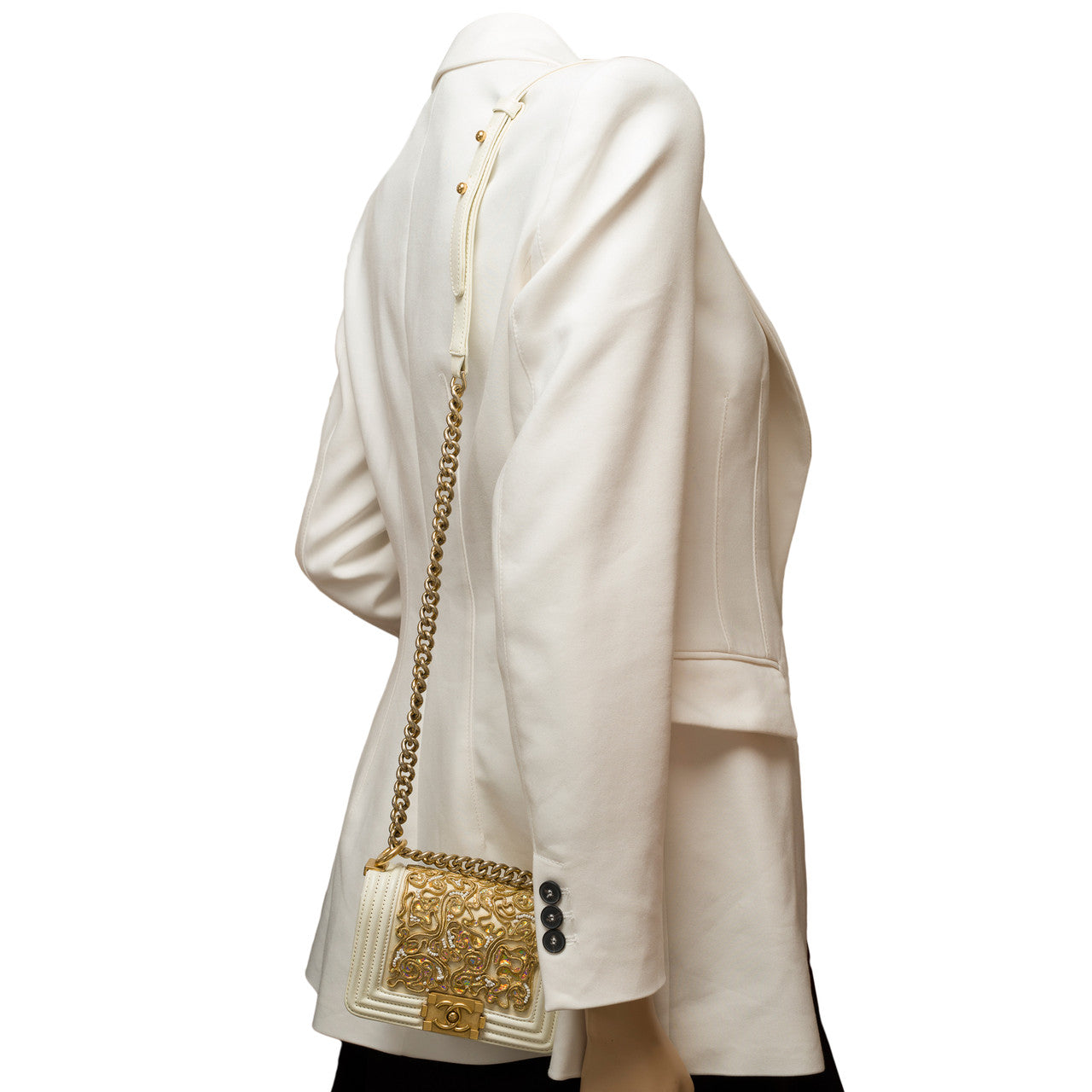 Sac CHANEL Boy en Cuir Beige - 101544
