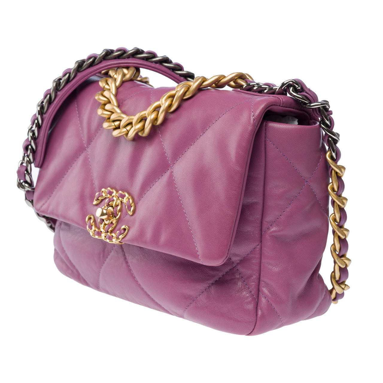 Sac CHANEL Chanel 19 en Cuir Violet - 101548