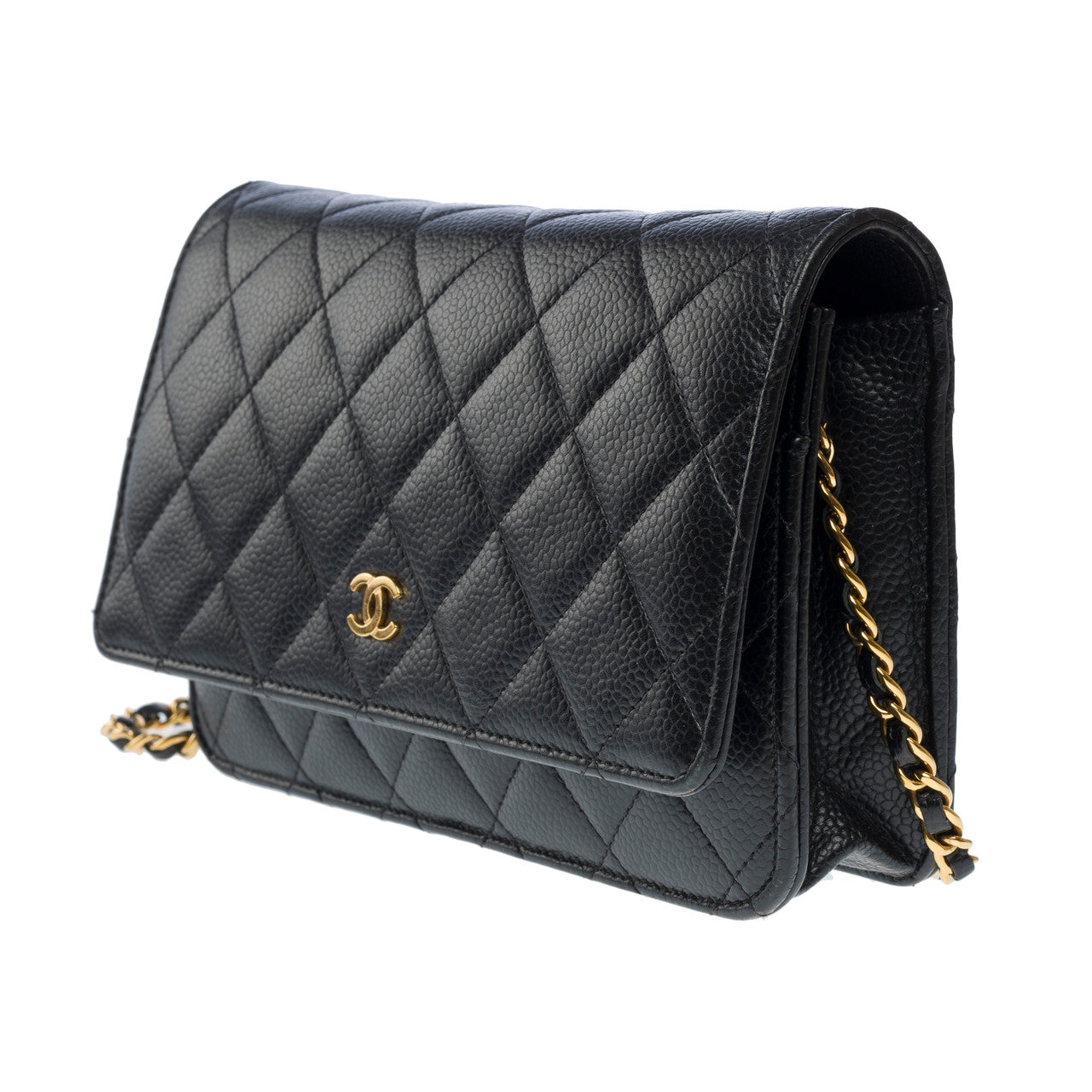 Sac CHANEL Wallet on Chain en Cuir Noir - 101614